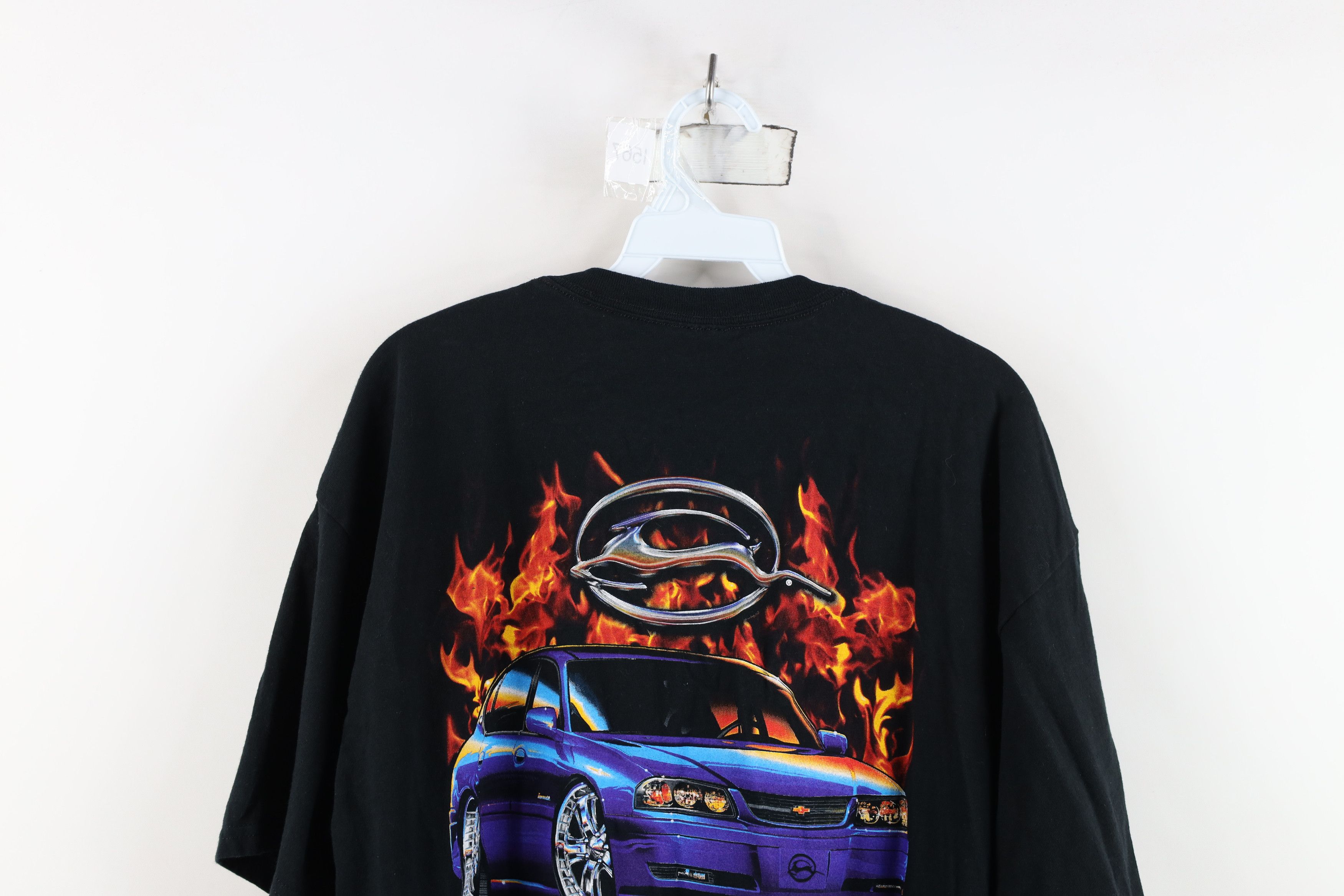 Vintage Vintage Y2K General Motors Impala Car Fire Flames T-Shirt Size US XL / EU 56 / 4 - 11 Thumbnail