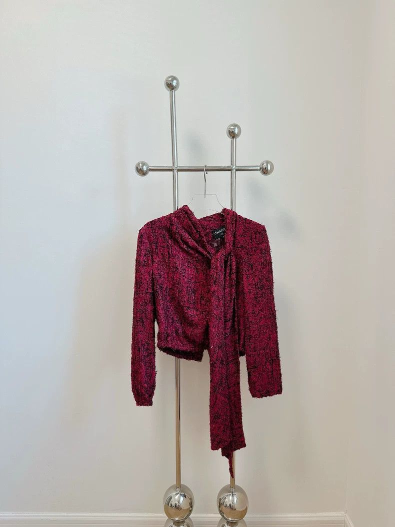 Chanel Chanel 22A high-end handicraft workshop red coat Size XXS / US 00 / IT 34 - 1 Thumbnail