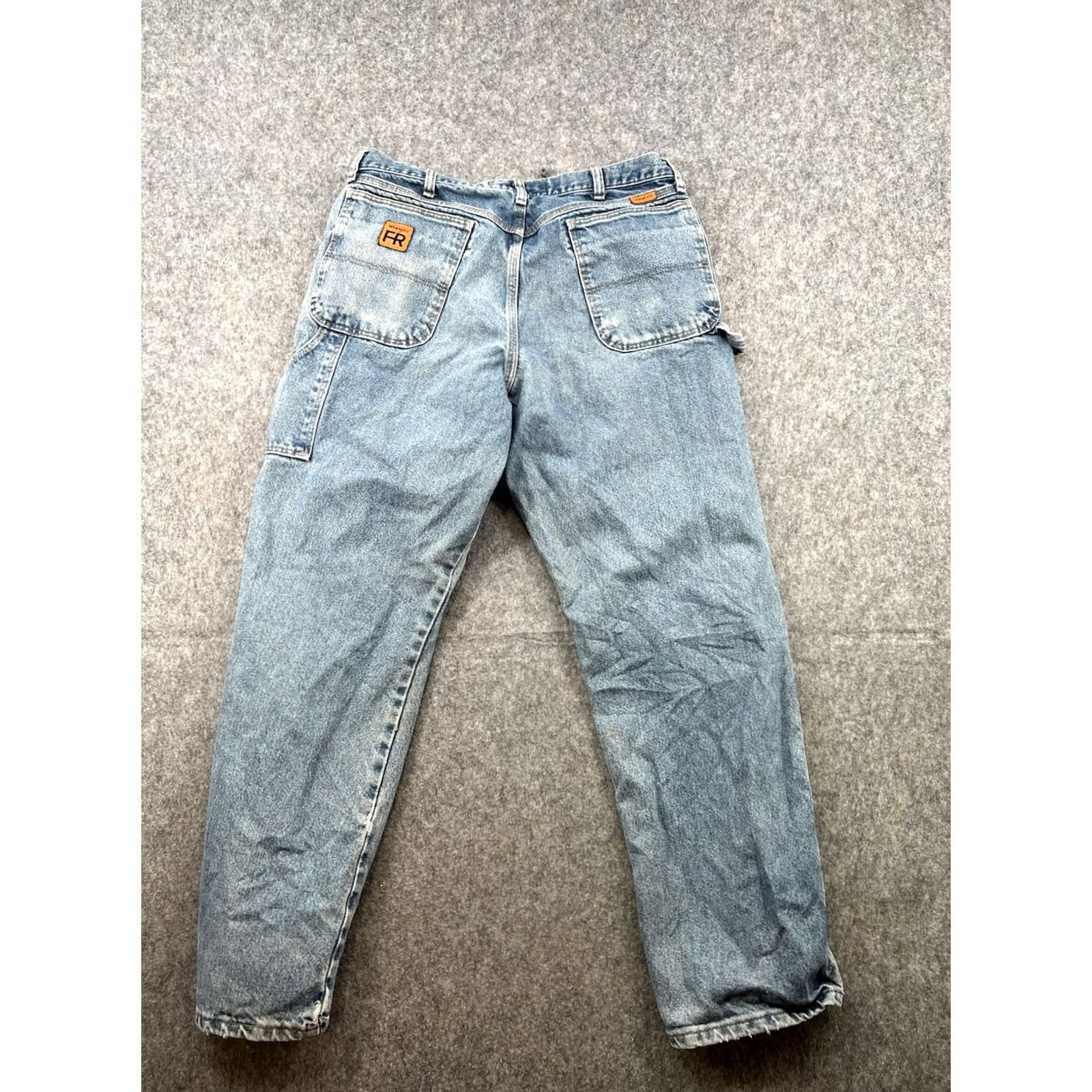 Wrangler Wrangler Flame Resistant FR Jeans Men's Relaxed Work Blue 36x32 Denim 5-Pocket Straight Vintage No N/A Size US 36 / EU 52 - 7 Thumbnail