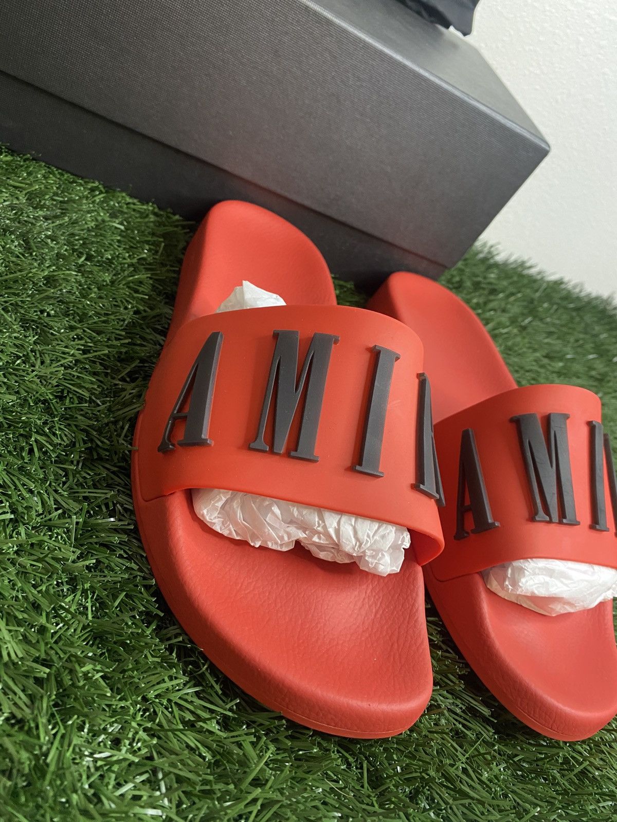 Amiri Amiri Logo Slides ‘ Red ’ | BRAND NEW! Size US 9 / EU 42 - 4 Thumbnail