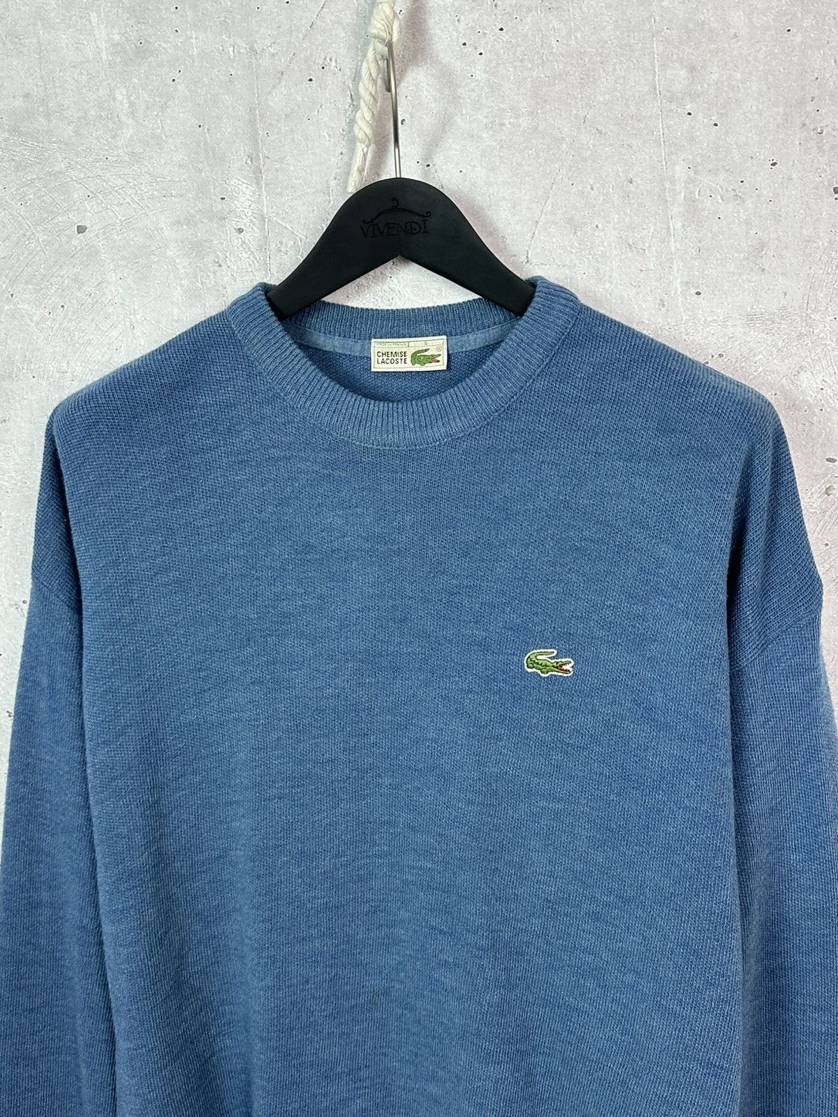 Lacoste × Vintage Lacoste Chemise Vintage Made in France Blue Knit Sweater Size US L / EU 52-54 / 3 - 2 Thumbnail