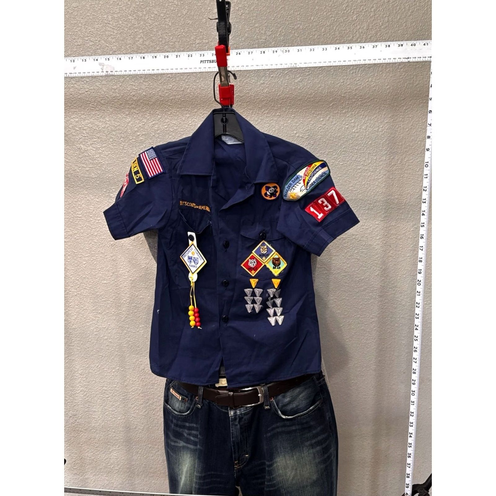 Vintage Boy Scouts Of America Multi Patches SHORT SLEEVE BUTTON UP SHIRT Boys Medium M Sharp Size US M / EU 48-50 / 2 - 3 Thumbnail