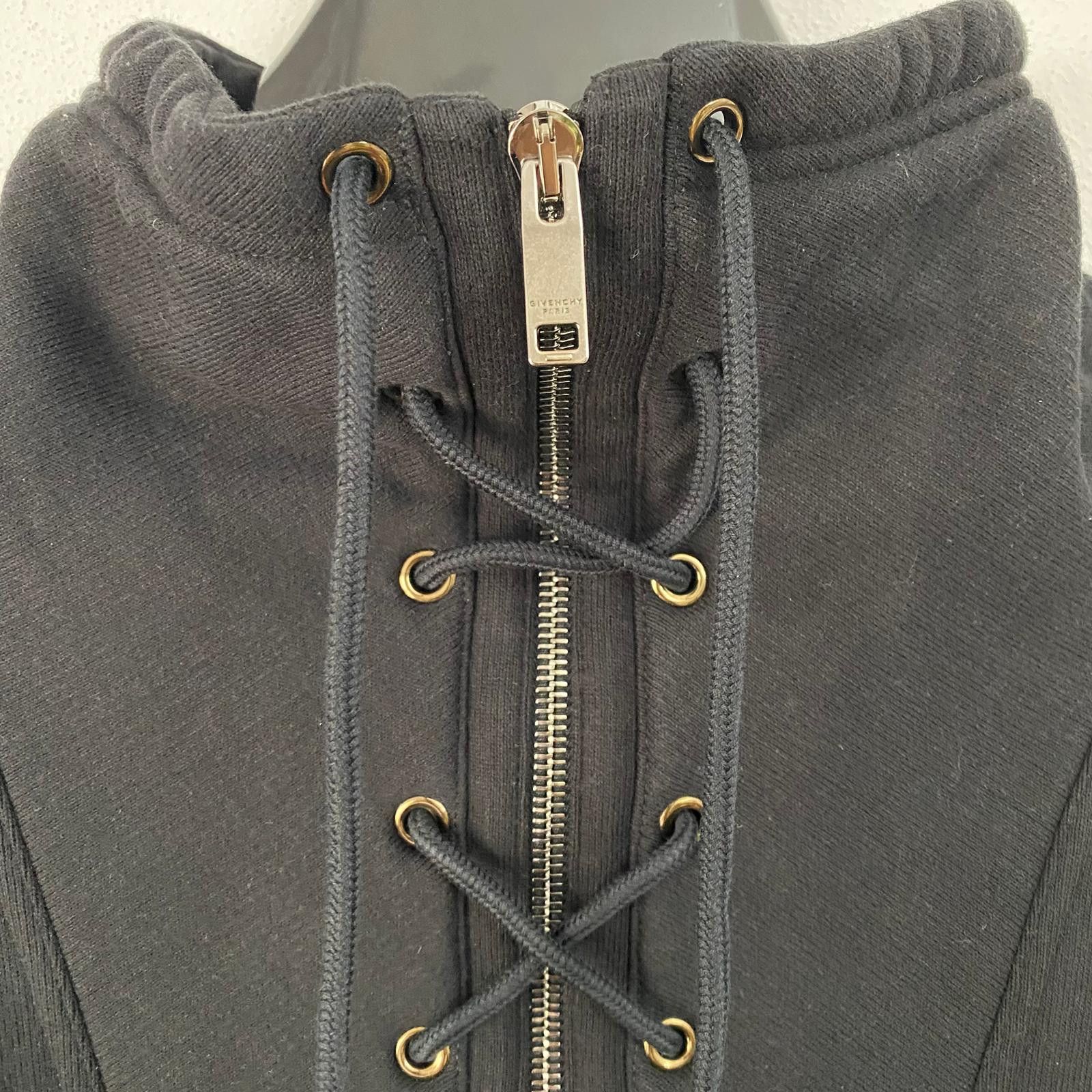 Givenchy Black Embroidered Logo Lace Up Oversized Sweatshirt Size US M / EU 48-50 / 2 - 3 Thumbnail