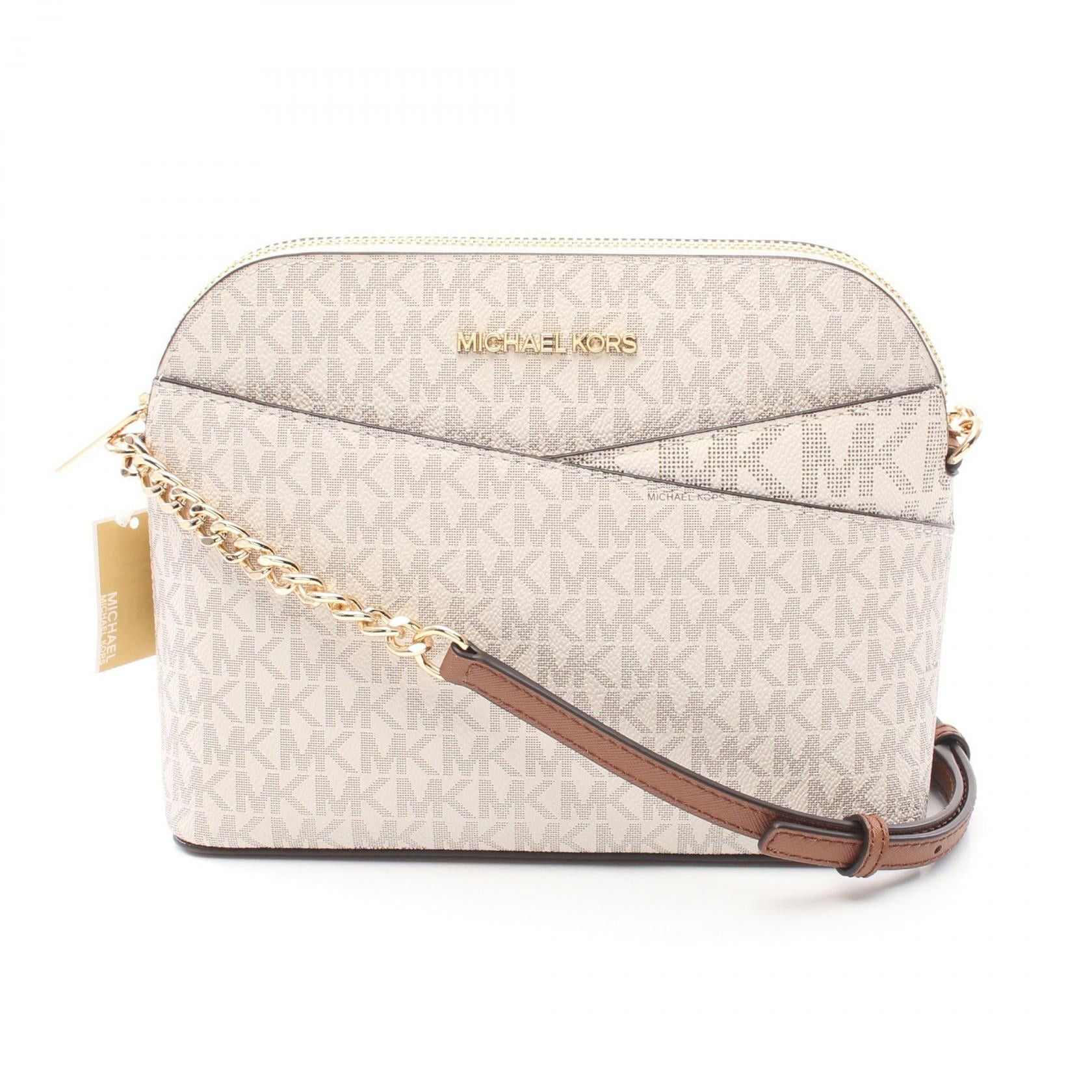 Michael Kors Michael Kors Jet Set Travel Shoulder Bag Coated Canvas Leather White Brown Size ONE SIZE - 1 Thumbnail