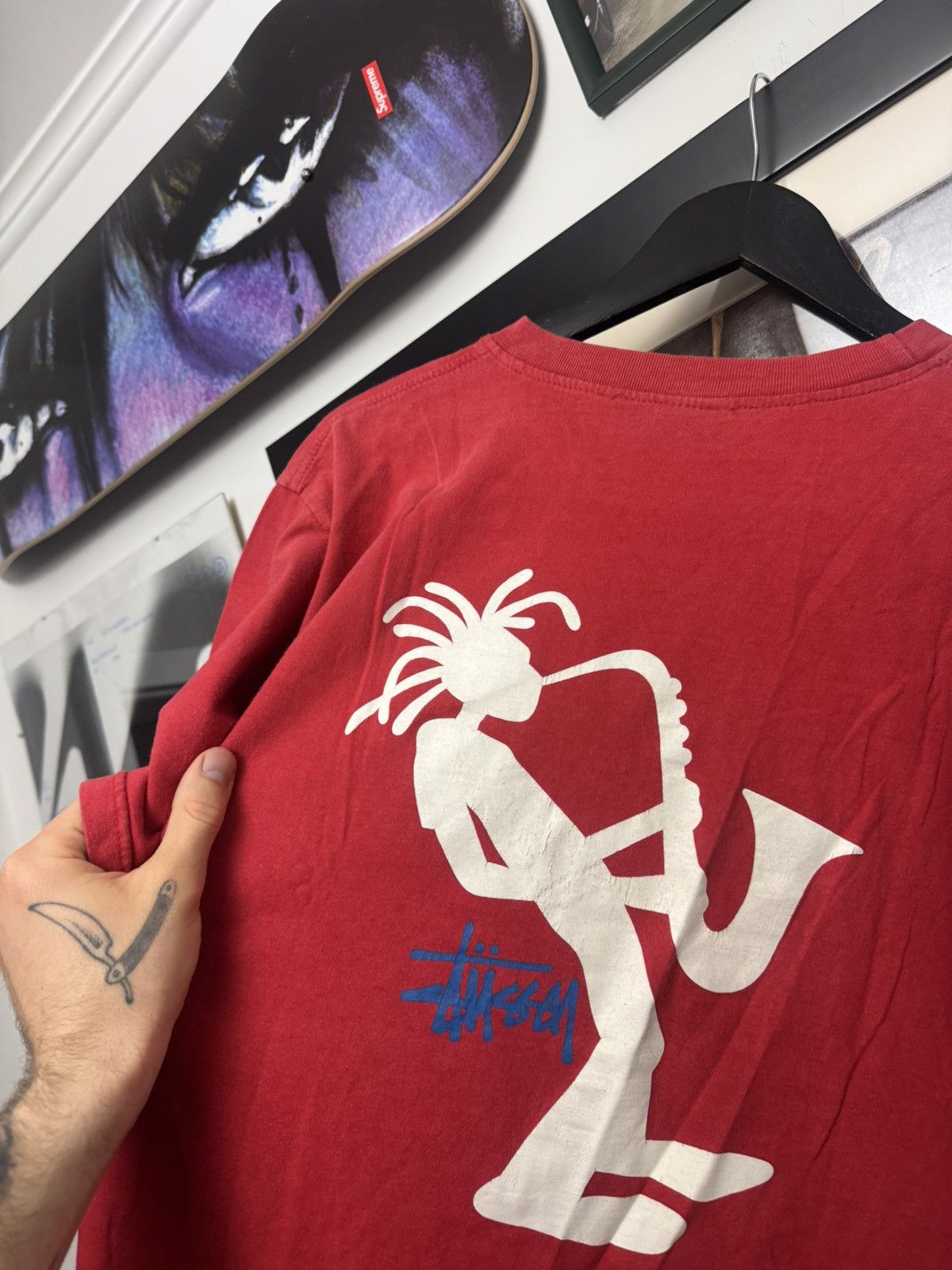 Stussy Stussy Jazz Stickman Vintage Tee USA Red Streetwear Skate Size US XL / EU 56 / 4 - 4 Thumbnail