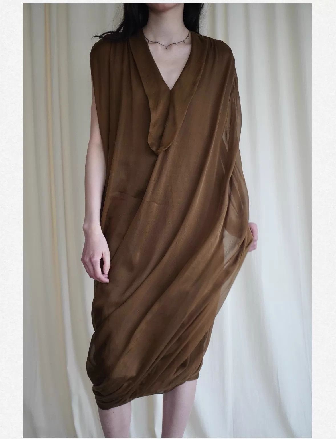 Lanvin LANVIN 1990s Early Rare Silk Double Layer Dress Size S / US 4 / IT 40 - 1 Thumbnail