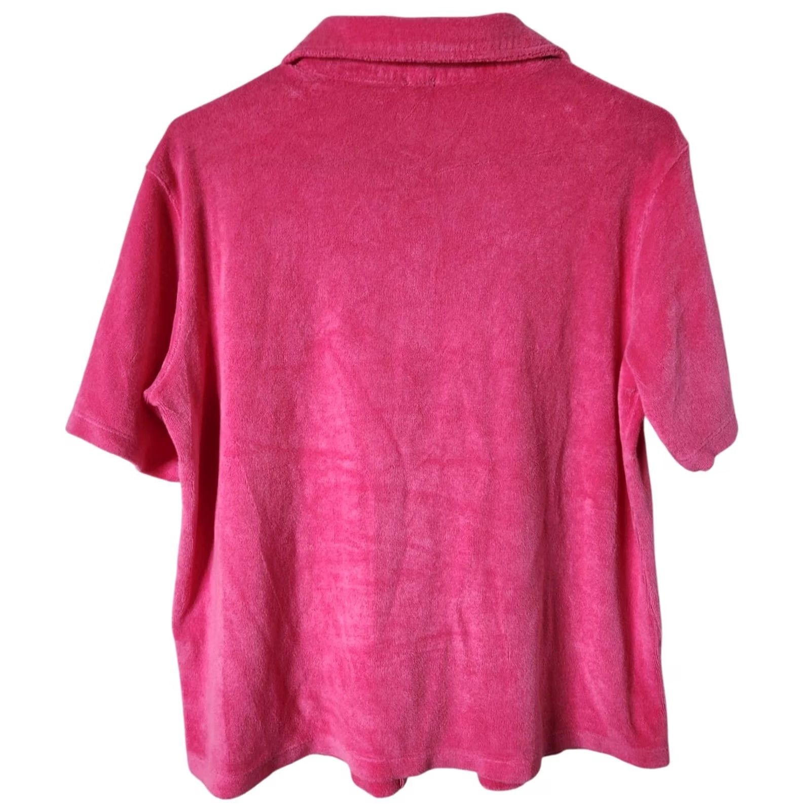 MONROW Monrow Womens M Button-Up Shirt Short Sleeve Collared Pink Size M / US 6-8 / IT 42-44 - 2 Thumbnail