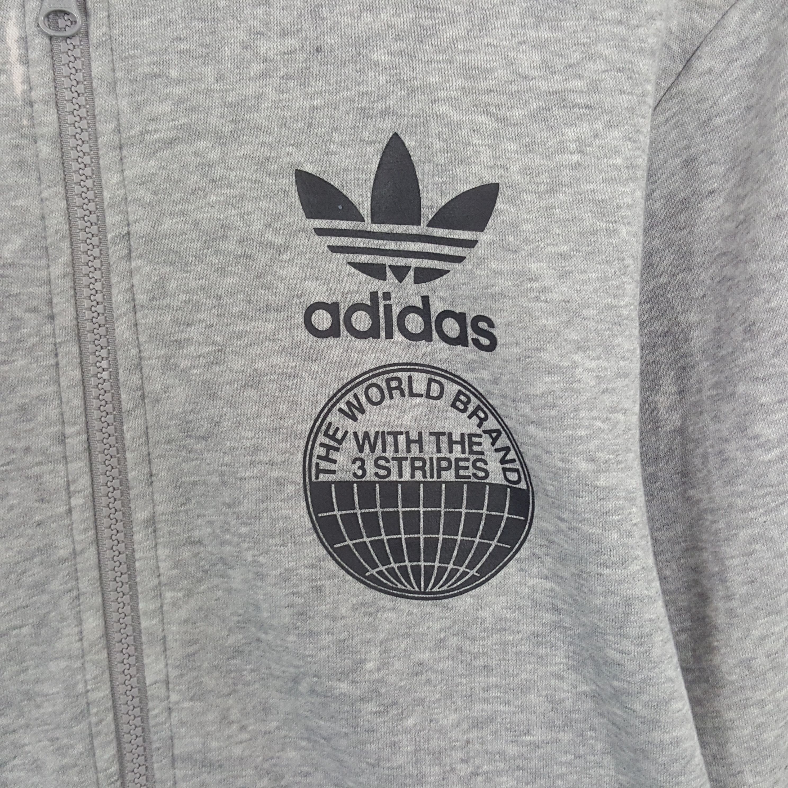 Adidas × Vintage Vintage Adidas 3 Stripes Zipper Jacket Hoodies Size US M / EU 48-50 / 2 - 2 Thumbnail