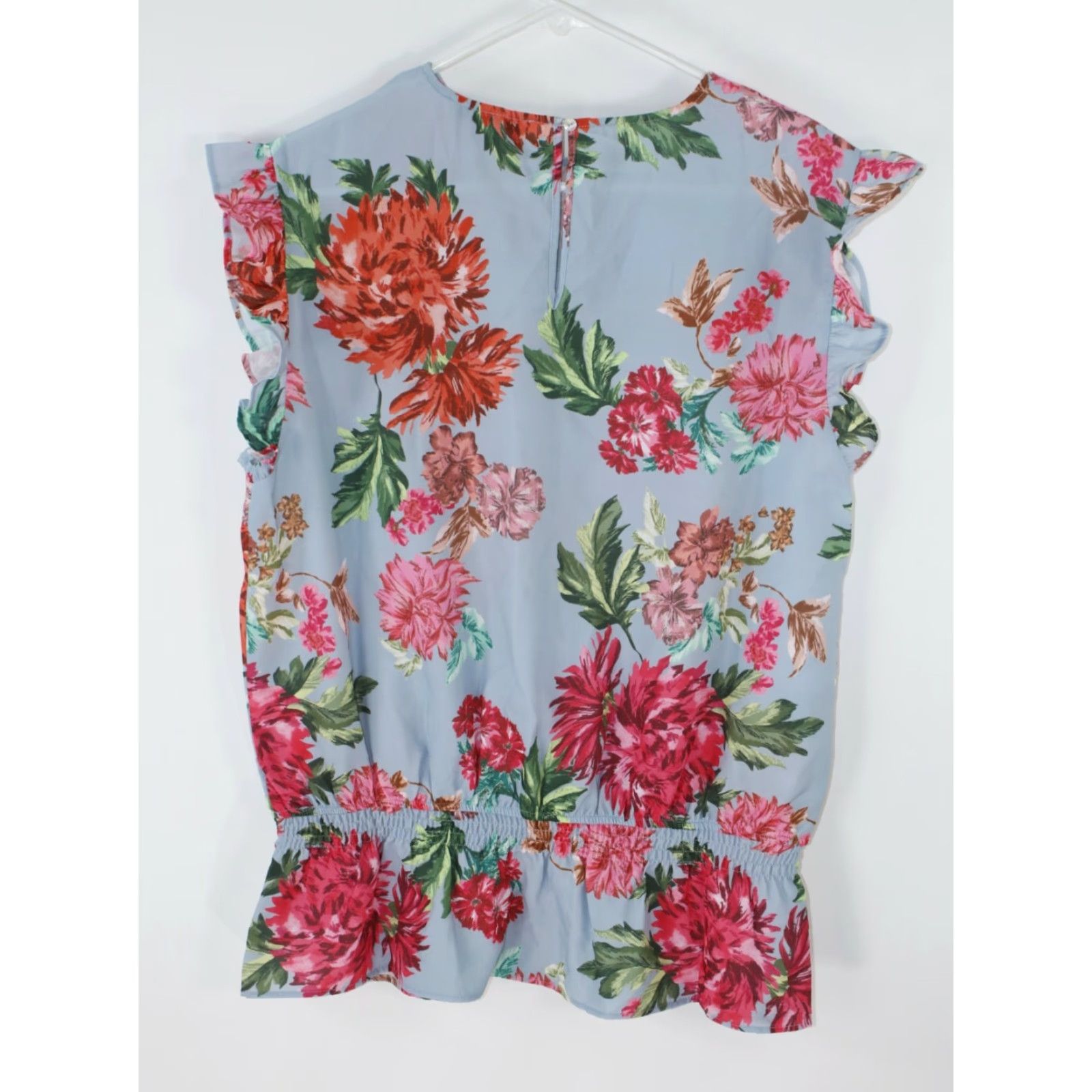 Vintage VINTAGE Ella Moon Womens Sleeveless Floral Top Casual Blue Ruffle Chambray Size Large Spring Summer Size L / US 10 / IT 46 - 2 Thumbnail