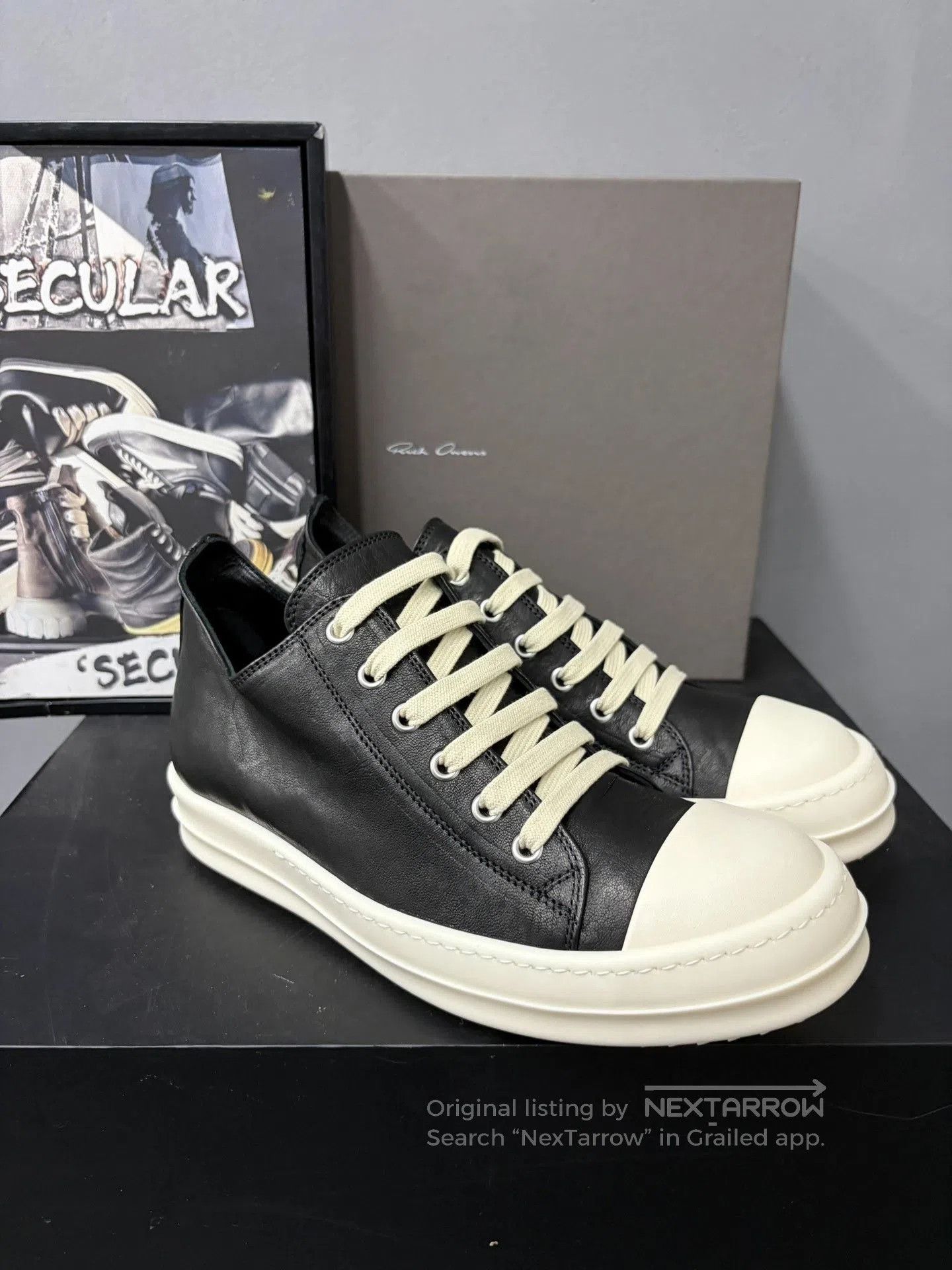 Rick Owens Rick Owens Black White Low. Size US 7 / EU 40 - 3 Thumbnail