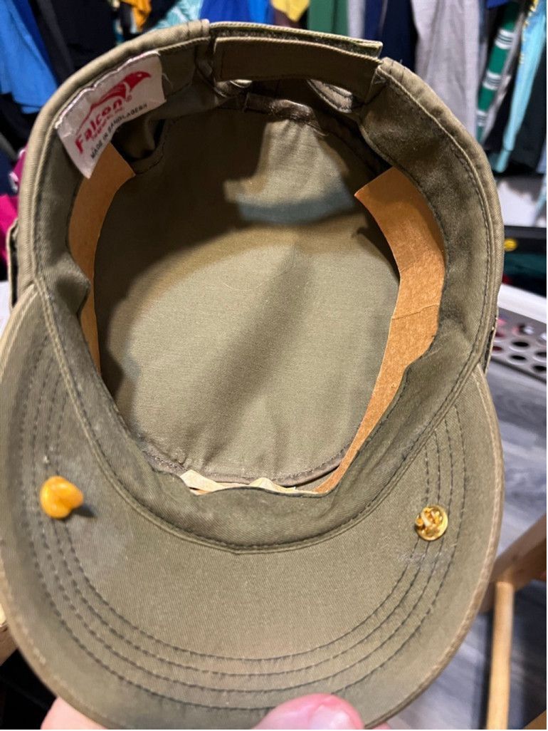Faconnable Men's Falcon Olive Green Military Style Cap with pins Size ONE SIZE - 5 Thumbnail