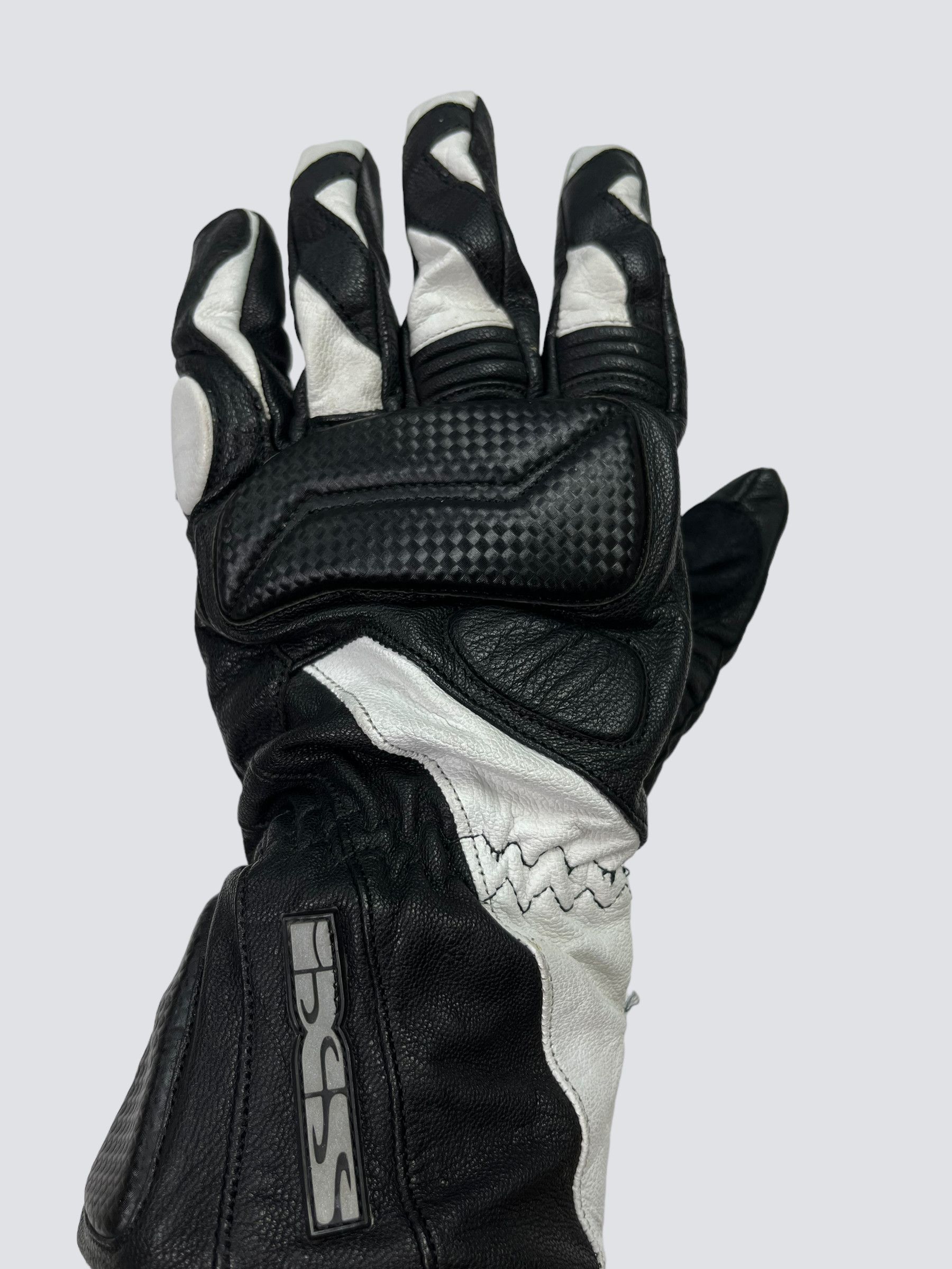 Japanese Brand IXS RACING LEATHER MOTORCYCLE ARCHIVE GLOVES 1990s - № 4003 Size ONE SIZE - 4 Thumbnail