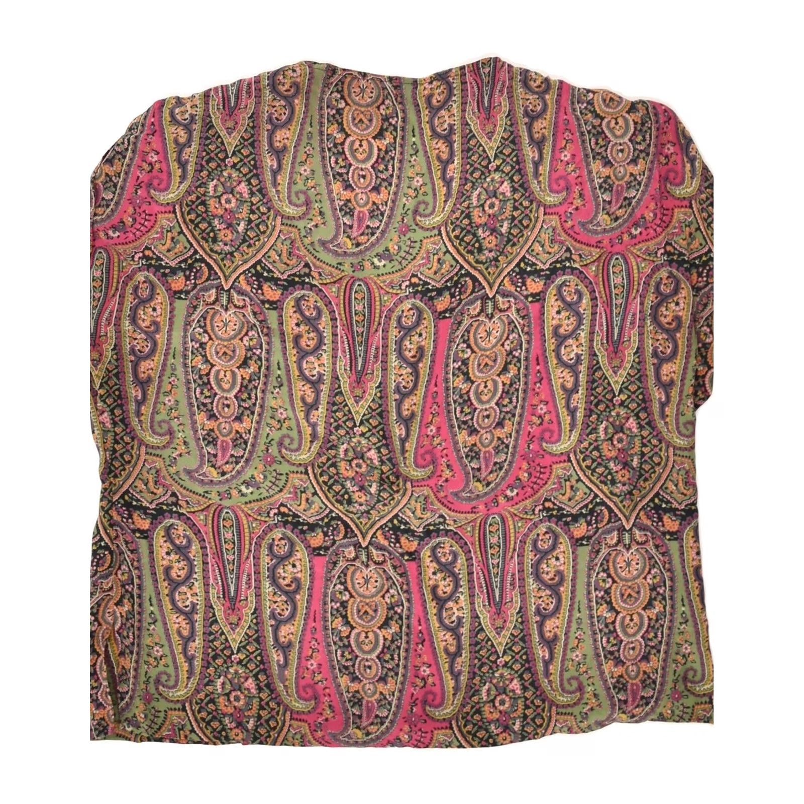 Vintage VINTAGE Womens Blouse Top Large Multicoloured Paisley Sleeveless Size L / US 10 / IT 46 - 2 Thumbnail