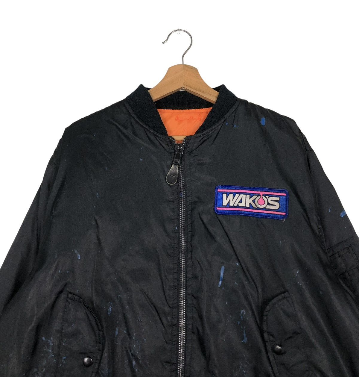 Vintage 🔥VINTAGE BOMBER JACKET MA-1 RACING DUNLOP WAKOS BIG LOGO Size US L / EU 52-54 / 3 - 8 Thumbnail