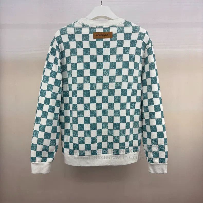 Louis Vuitton Louis Vuitton White and green checkerboard sweatshirt Size US M / EU 48-50 / 2 - 2 Thumbnail