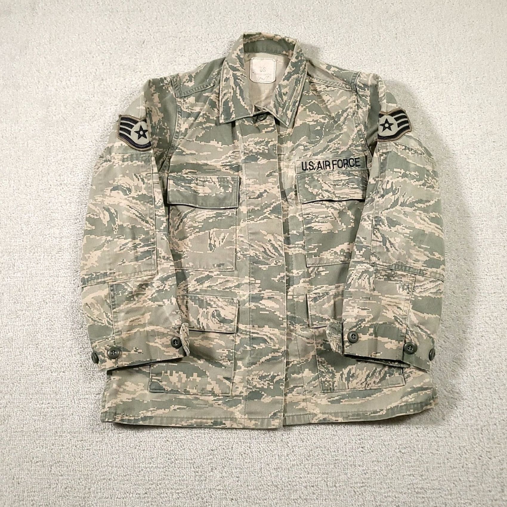 Vintage VINTAGE US Air Force Fatigues Shirt 6S Green Tiger Strip Camo Work Hunting Outdoor Mens Size US S / EU 44-46 / 1 - 2 Thumbnail