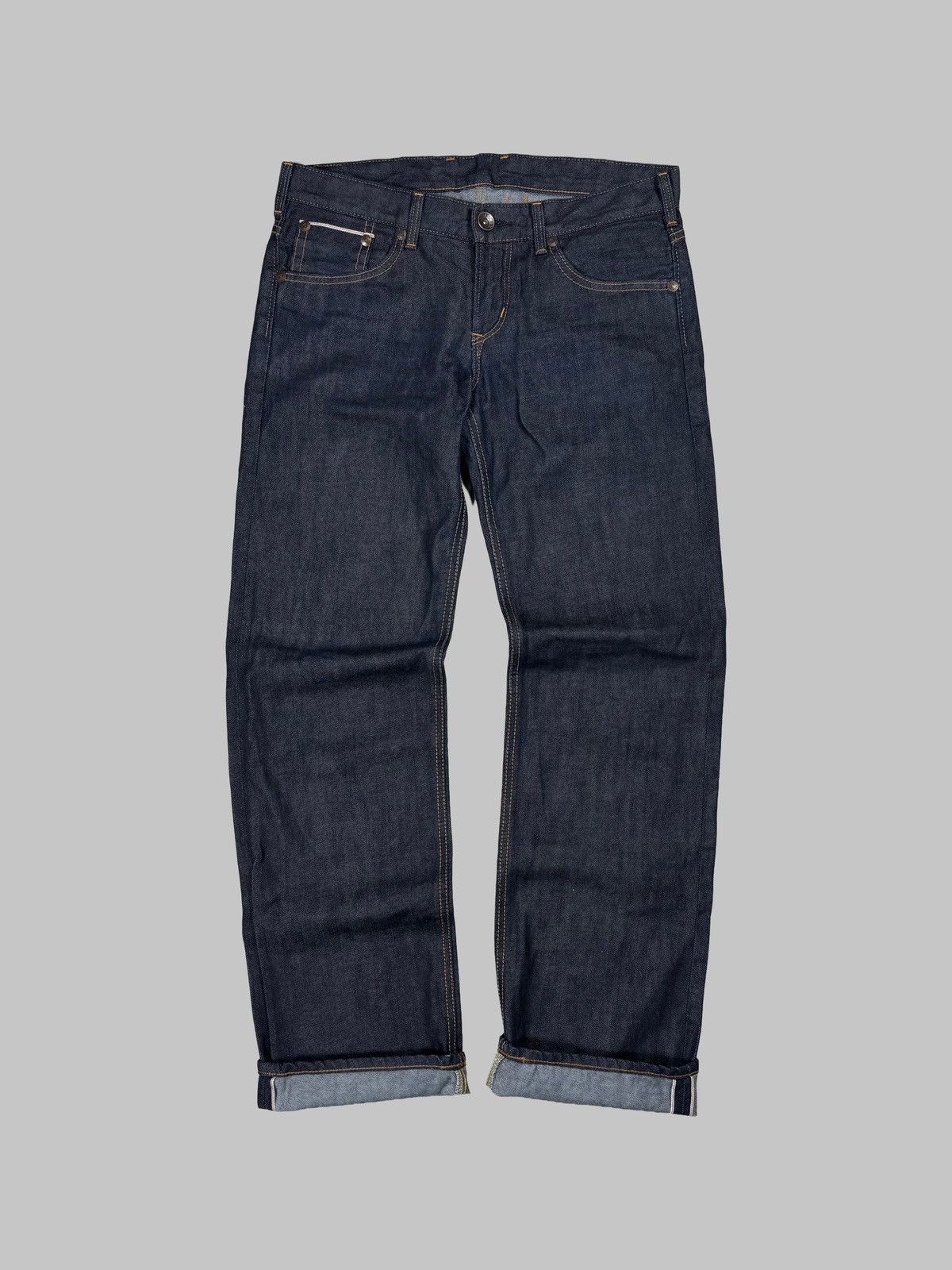 Edwin EDWIN LS555 Made In Japan Vintage Selvedge Navy Jeans Size US 30 / EU 46 - 2 Thumbnail