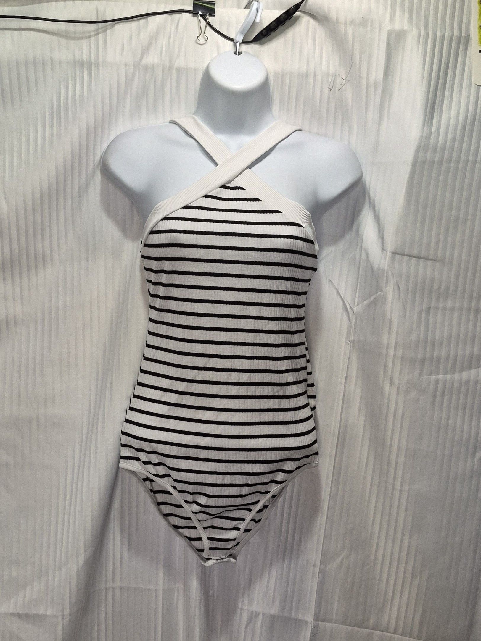 Other Striped Cross Sleeveless Bodysuit - Black & White Size Small Size S / US 4 / IT 40 - 1 Thumbnail