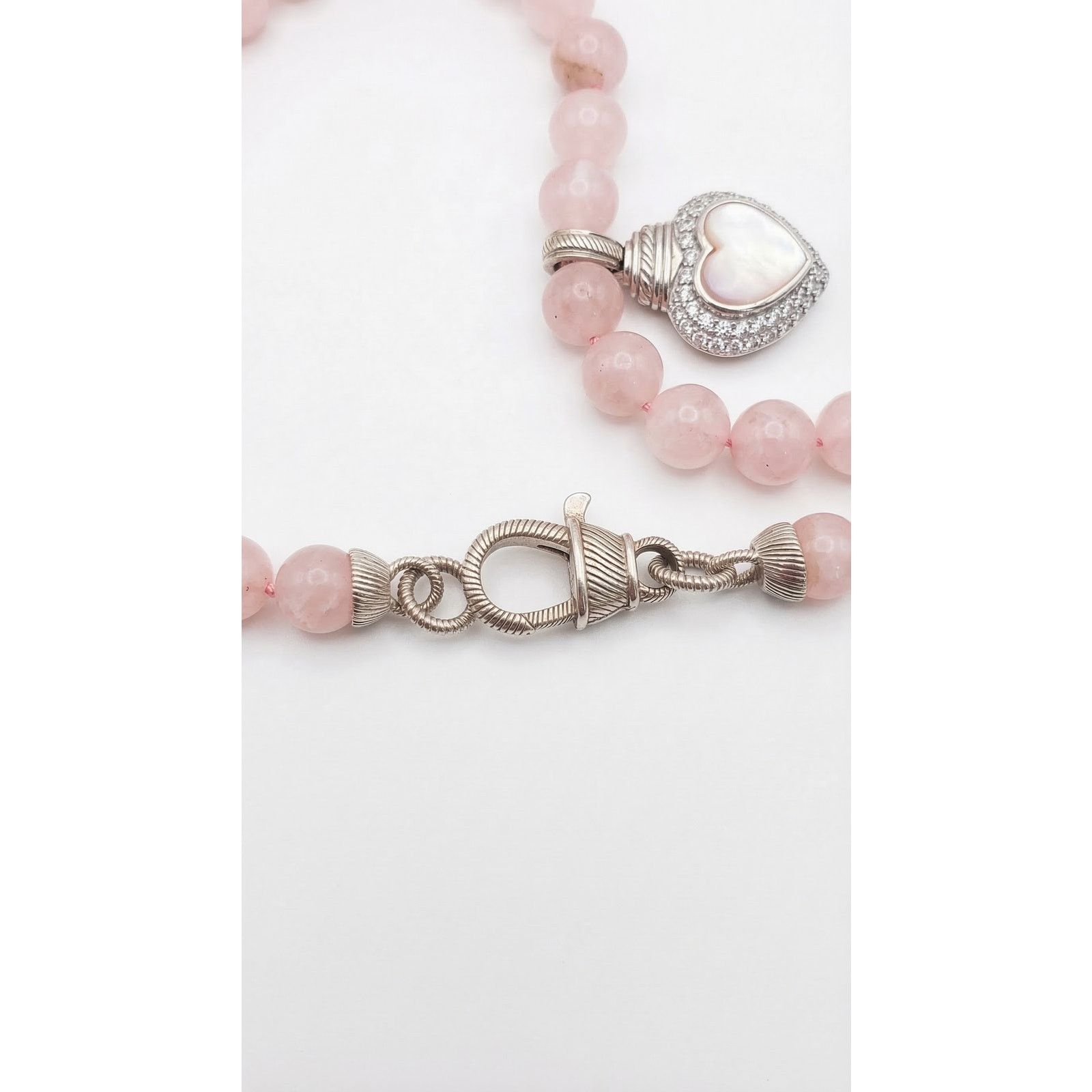 Judith Ripka Judith Ripka Sterling Silver Rose Quartz Heart Necklace Size ONE SIZE - 7 Thumbnail