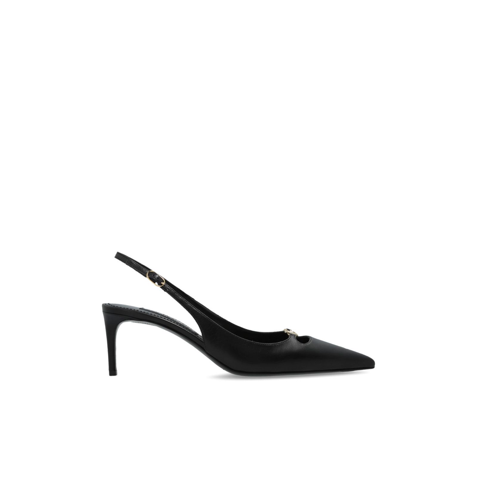 DOLCE&GABBANA Black Leather 75mm Heel Mules New & Authentic