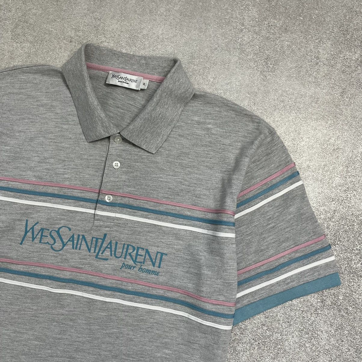 Vintage × Yves Saint Laurent Vintage Y2k Yves Saint Laurent YSL Polo Shirt Big Logo Size US XL / EU 56 / 4 - 2 Thumbnail