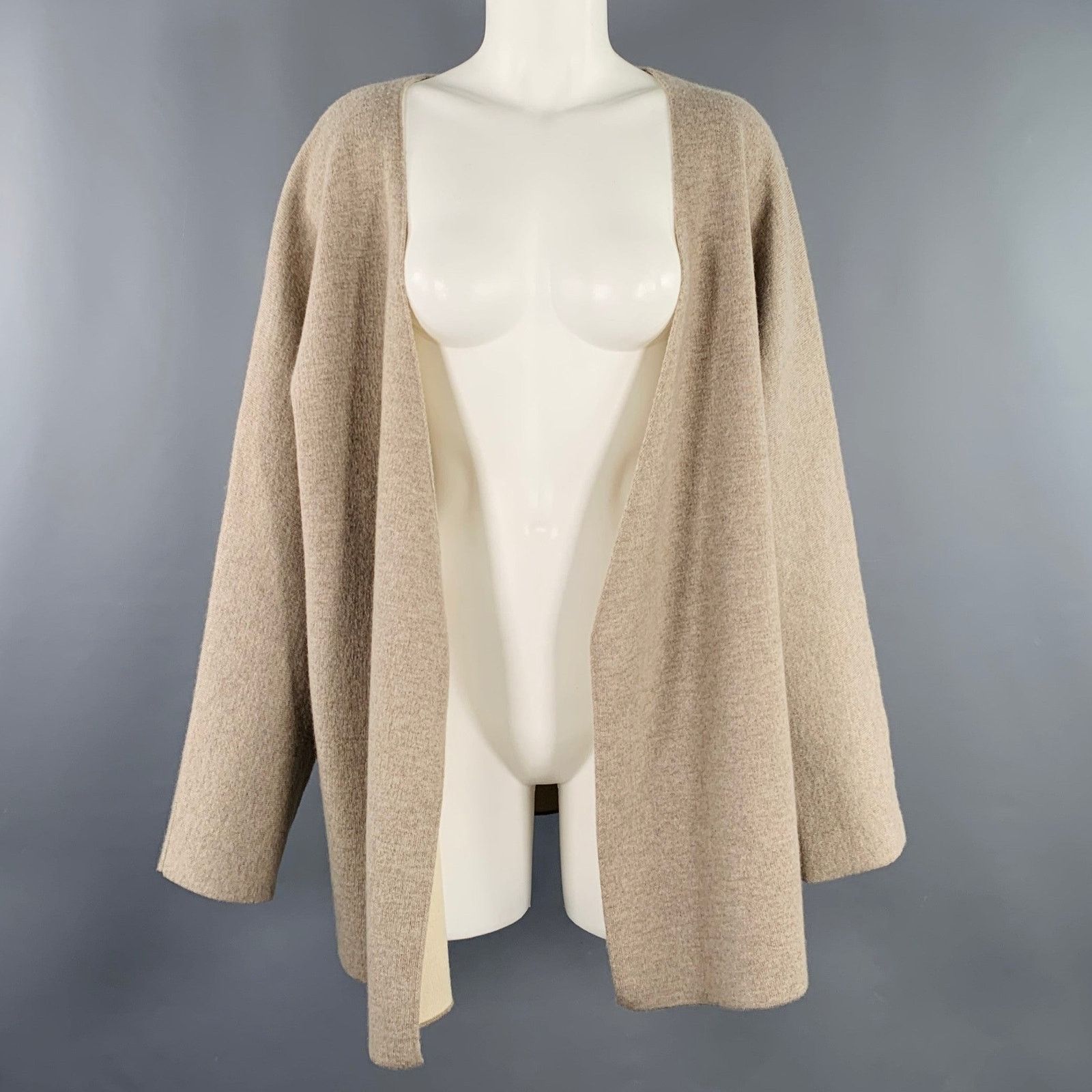 CO CO SS20 Size S Beige Taupe Wool Blend Raglan Cardigan Size S / US 4 / IT 40 - 1 Thumbnail