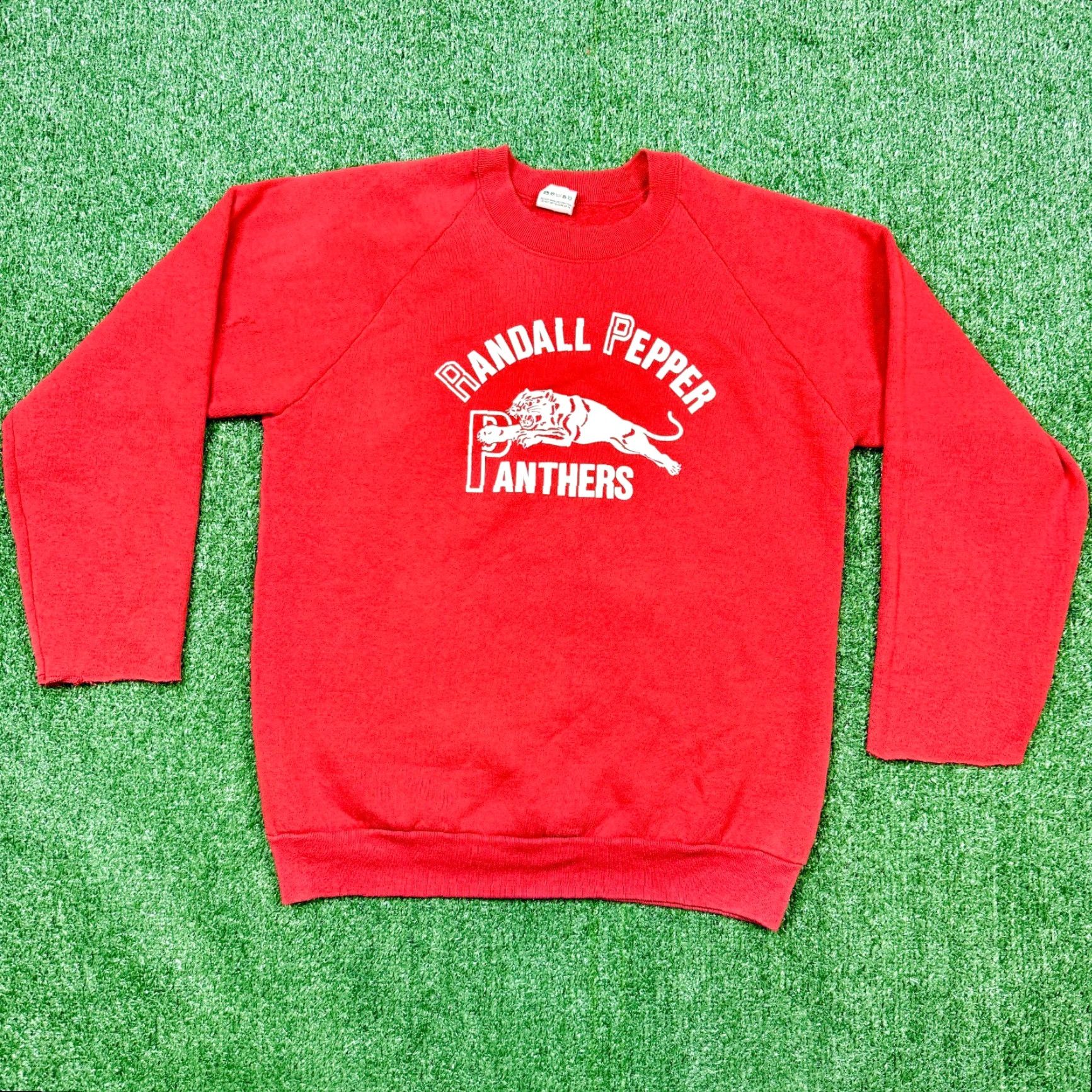 Fruit Of The Loom VINTAGE Fruit of the Loom Randall Pepper Panthers Sweatshirt Mens L Red Crew Neck Knit Pullover Sweatshirt Mens Size US L / EU 52-54 / 3 - 3 Thumbnail