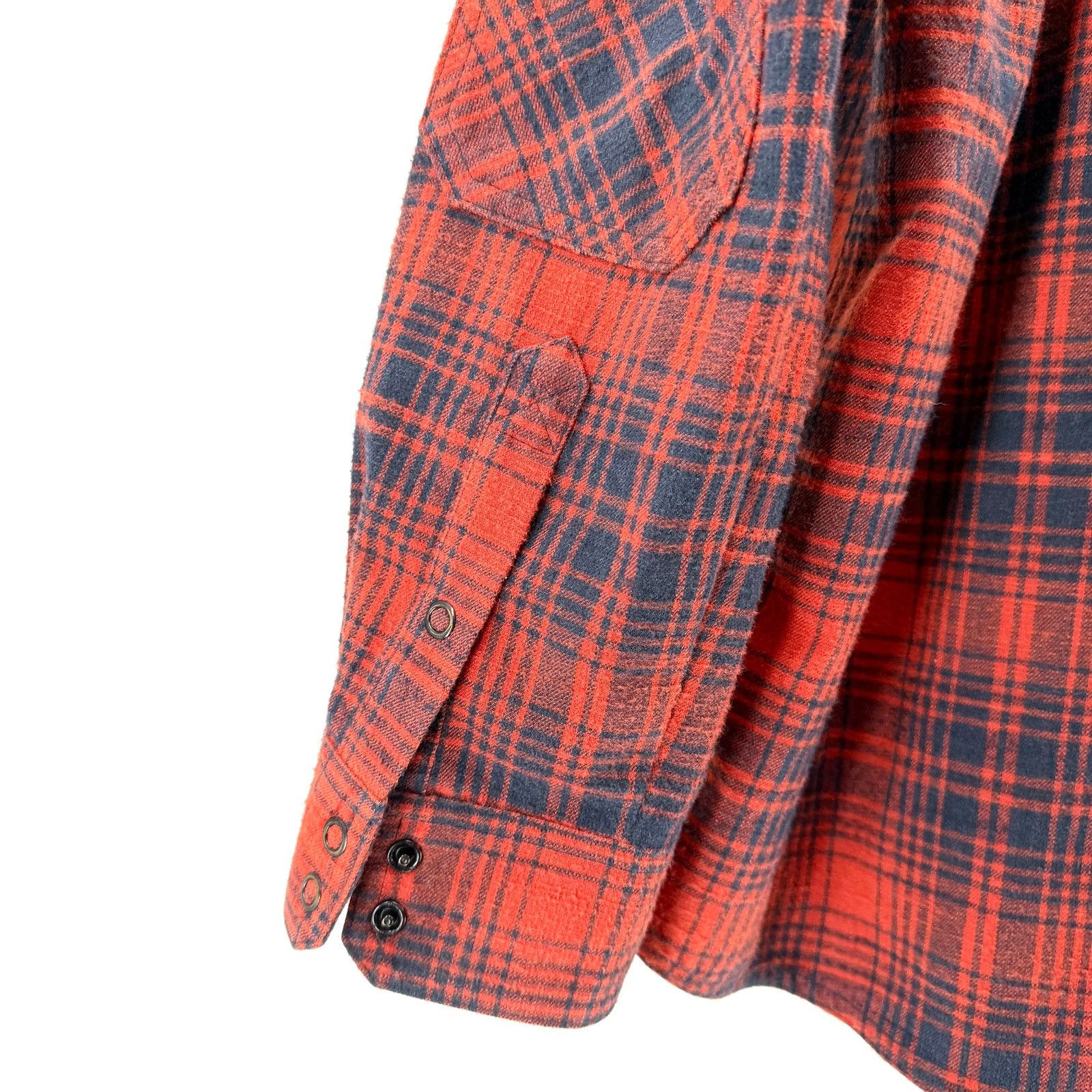L.L. Bean Red Navy Plaid Snap Front Flannel Shirt Size US L / EU 52-54 / 3 - 4 Thumbnail