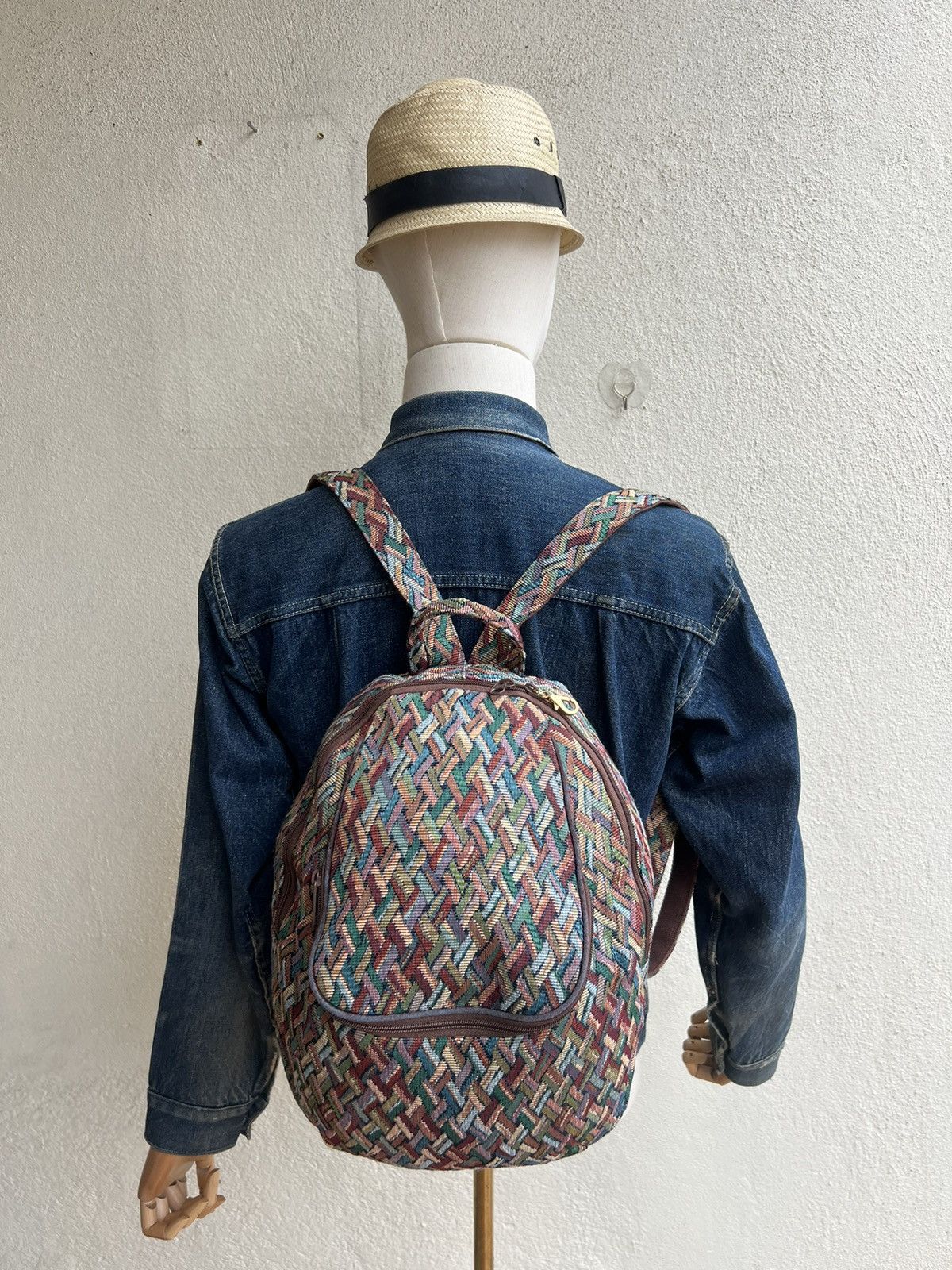 Vintage Vintage Yamatoya Ravi Ravi Japan Jacquard Backpack Bag Size ONE SIZE - 2 Thumbnail