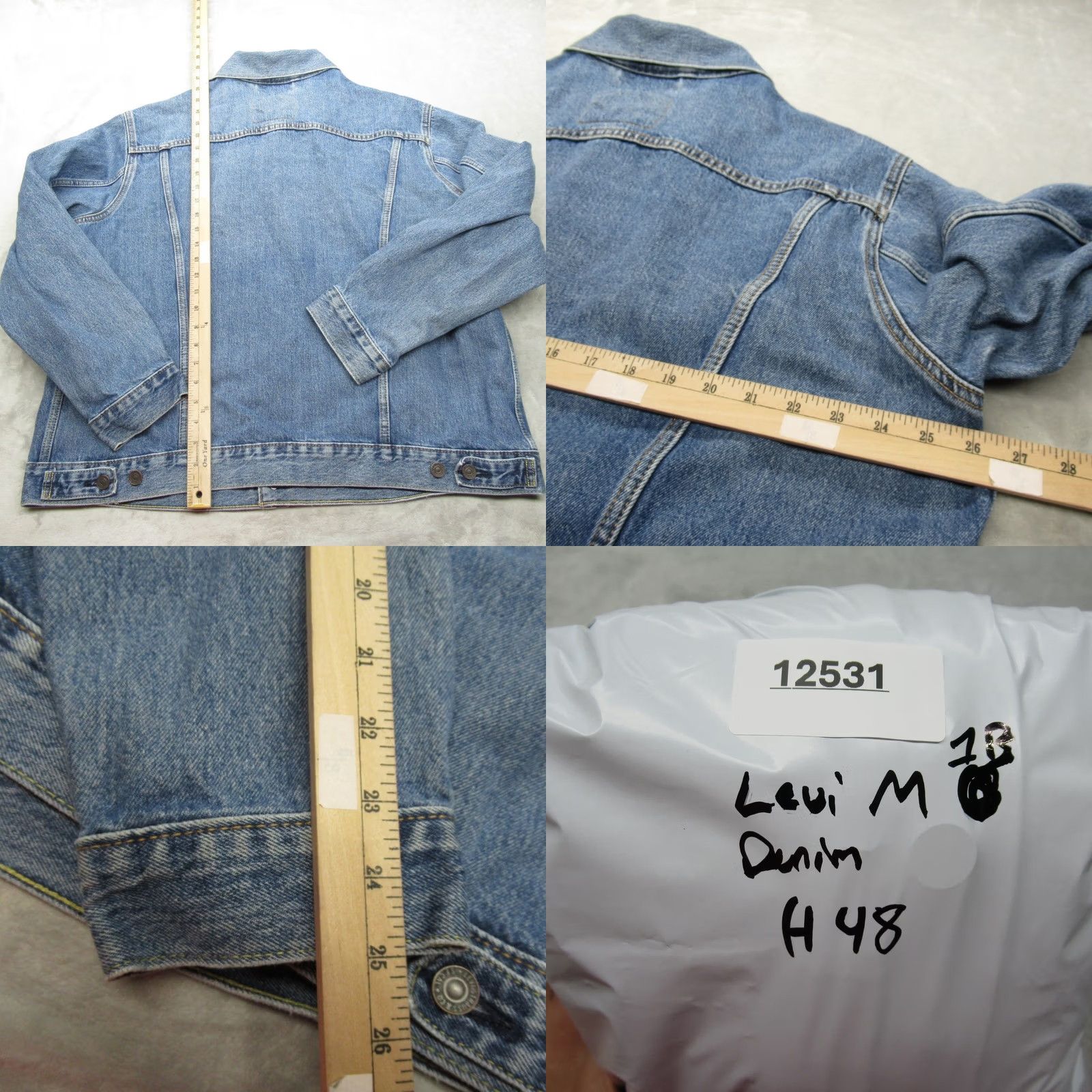 Levi's Levi's Denim Jacket Men XL Trucker Blue Vintage Premium Cotton Pockets Button Logo Denim Jacket Mens Size US XL / EU 56 / 4 - 9 Thumbnail