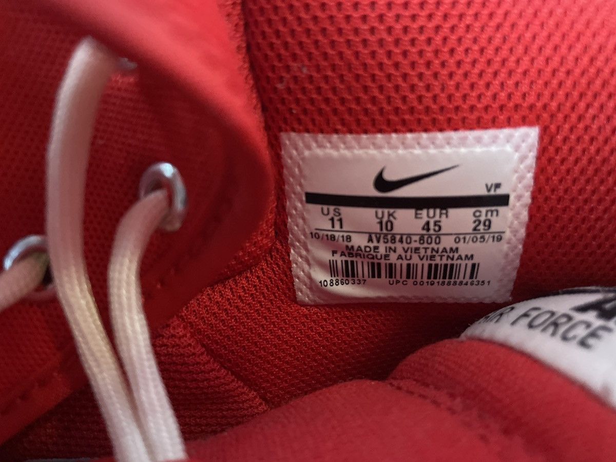 Emotionally Unavailable Red hi top air force 1 sneakers exclusive Size US 11 / EU 44 - 12 Thumbnail