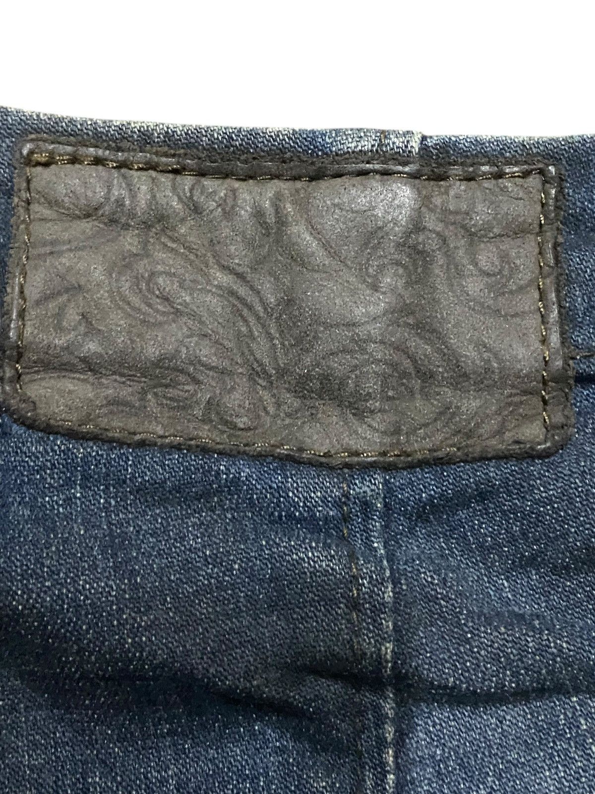 Comme des Garcons Comme Ci Rare 2000s Hybrid Denim Leather Flared Jeans Size US 28 / EU 44 - 8 Thumbnail