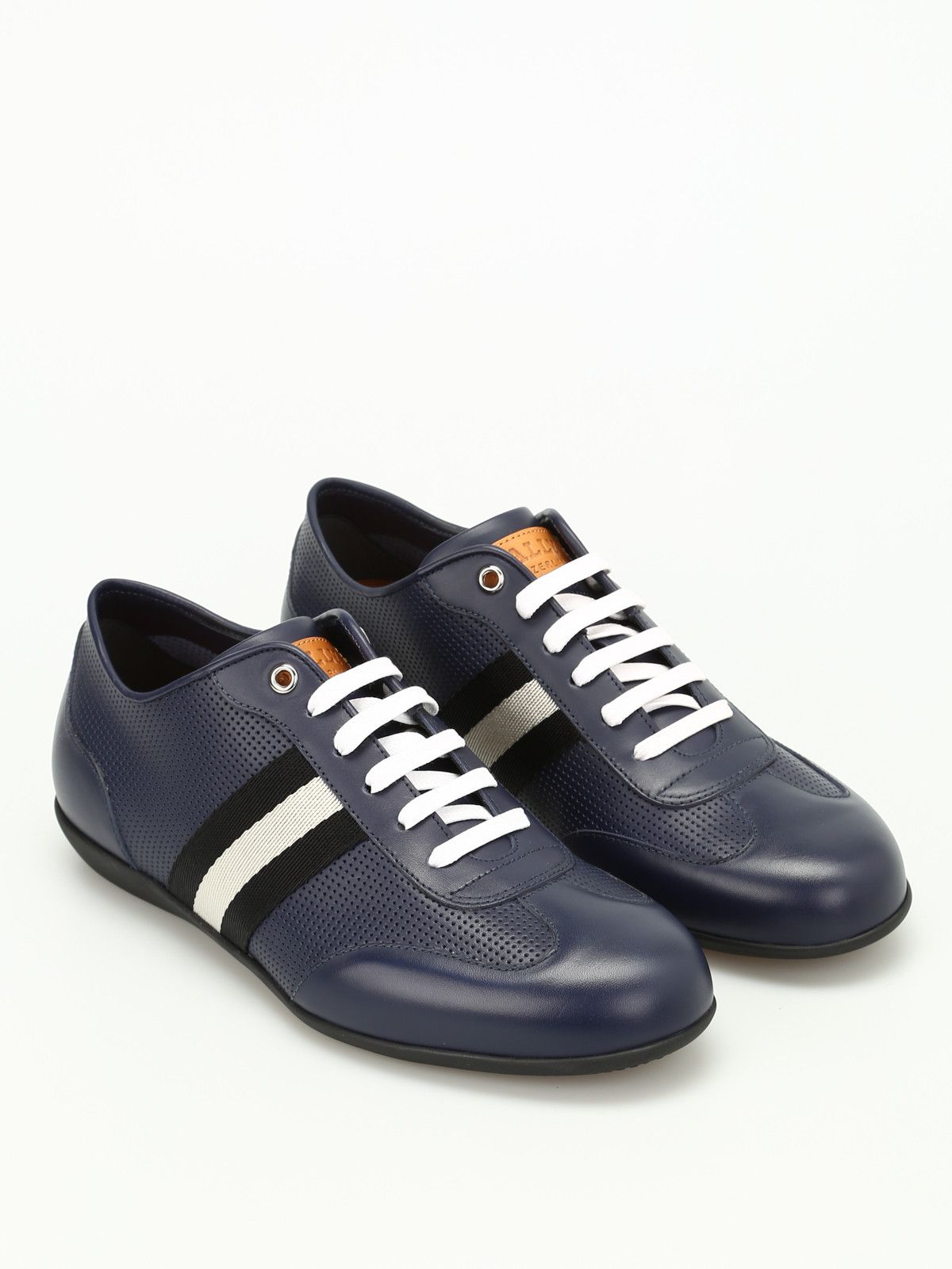 Bally o1y1224 Leather Low-Top Sneakers in Blue Size US 7 / EU 40 - 1 Thumbnail