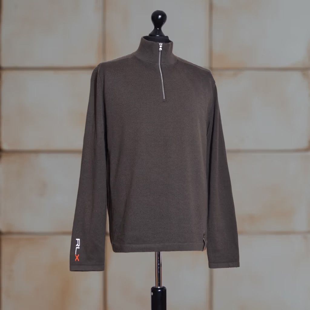 RLX Ralph Lauren RLX Ralph Lauren Jumper Wool Blend Khaki Brown 1/4 Zip L Mens Knit Pullover Shirt Size US L / EU 52-54 / 3 - 1 Thumbnail
