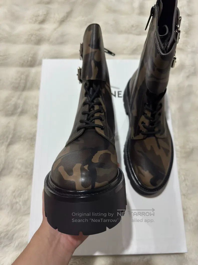 Celine CELINE Camouflage Double Buckle Combat Boots Size US 9 / EU 42 - 7 Thumbnail