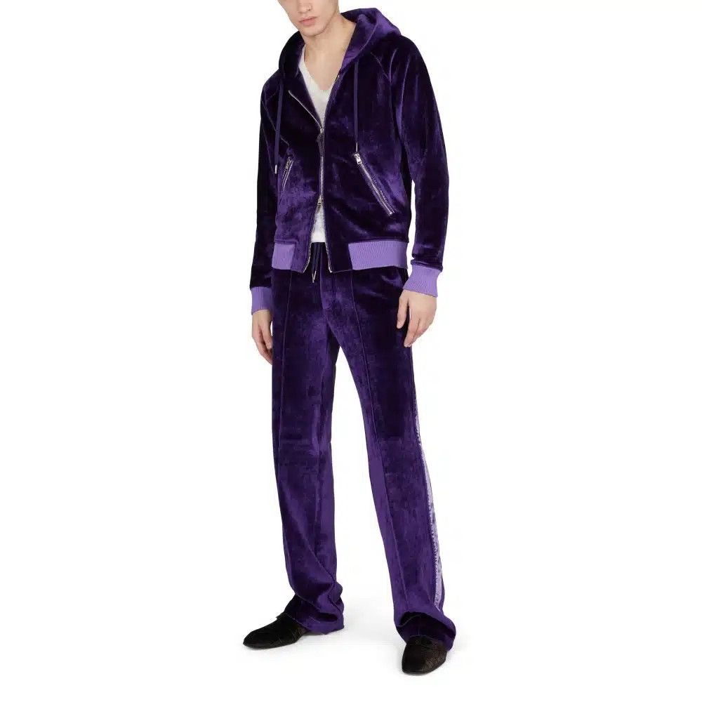 Tom Ford o1w1db10225 JAL011 Velvet Sweatpants & Joggers in Blue Size US 32 / EU 48 - 3 Thumbnail