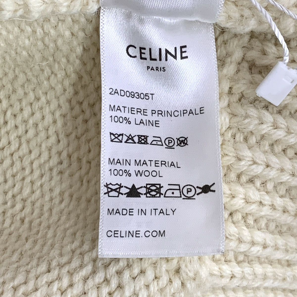 Celine Celine Beige Triomphe Wool Long Sleeve Knit Sweater K26WX Size S / US 4 / IT 40 - 8 Thumbnail