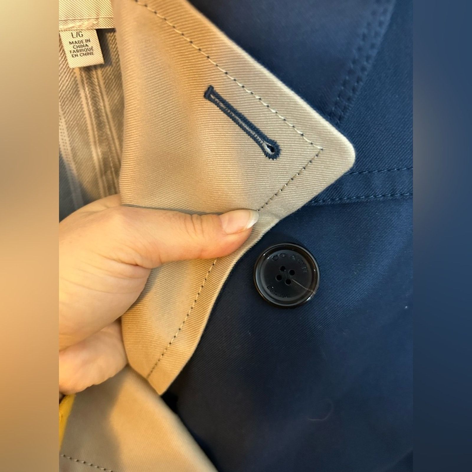 Coach Coach Navy Blue Double Breasted Trench Coat Size L / US 10 / IT 46 - 5 Thumbnail