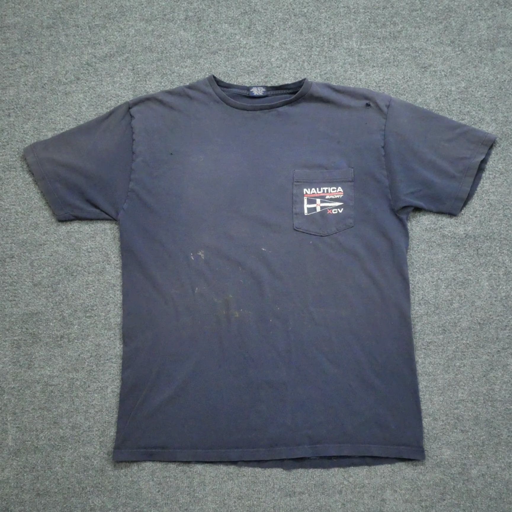 Nautica VINTAGE Nautica T Shirt Mens Large Blue Distressed Grunge Sailing Pocket 90s Size US L / EU 52-54 / 3 - 2 Thumbnail
