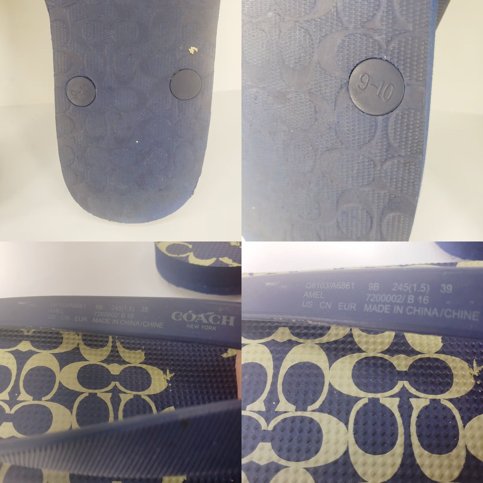 Coach Coach Amel Sig C Flip-Flop Sandals Navy Blue Women SZ 9-10 B Logo Bow Sandals Vintage No Size US 7 / IT 37 - 9 Thumbnail