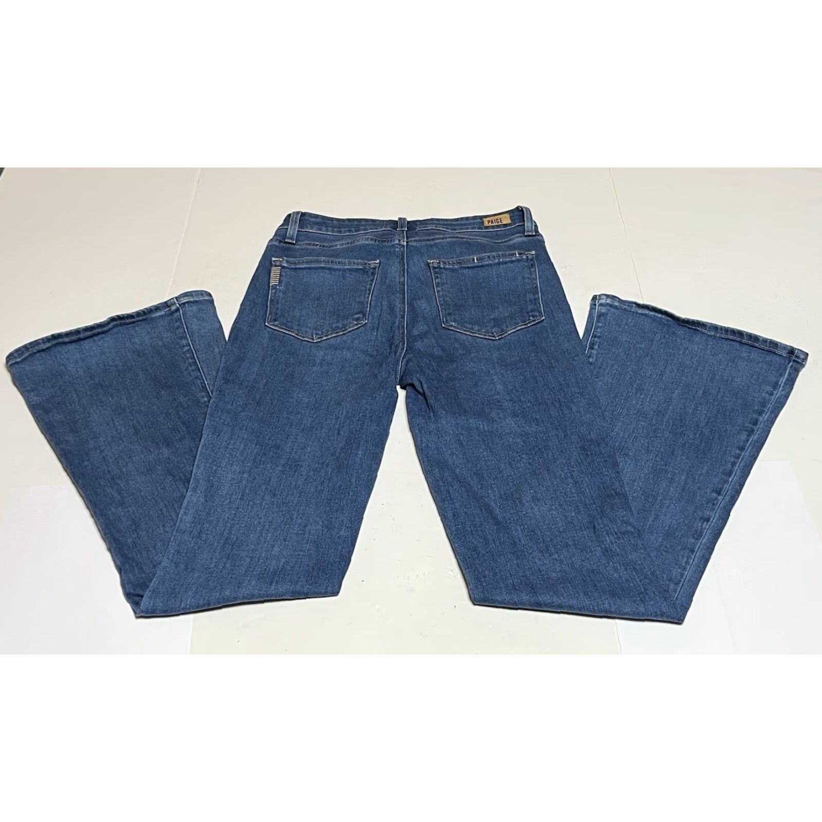 Paige Paige Jeans Womens 28x31 Blue High Rise Flared Denim Med Wash Boho Canyon Bell Size 28" / US 6 / IT 42 - 2 Thumbnail