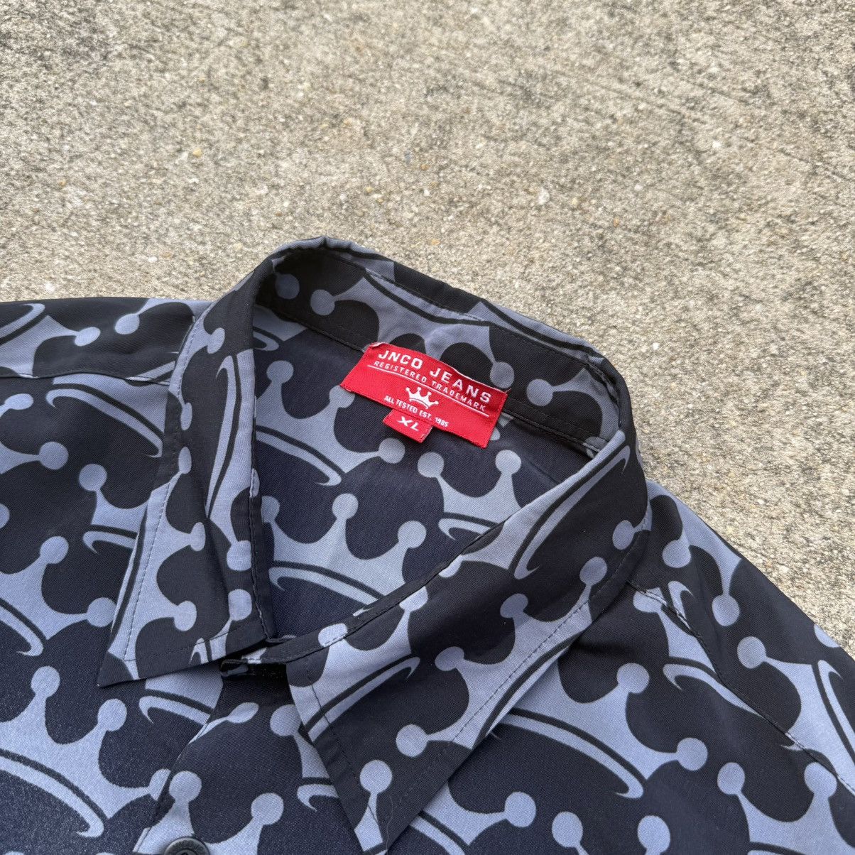 JNCO JNCO Tribal Crown/Skull Flame Button Up Size US XL / EU 56 / 4 - 3 Thumbnail