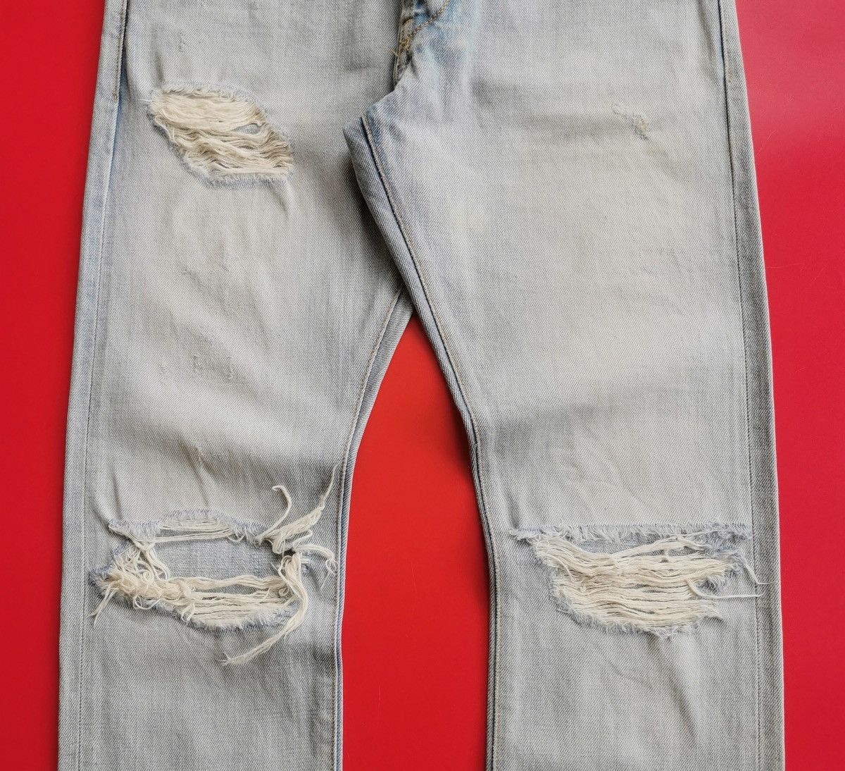 ONES STROKE Ones Stroke Tokyo Selvedge Destroyed Thrashed Jeans Kith Size US 32 / EU 48 - 4 Thumbnail