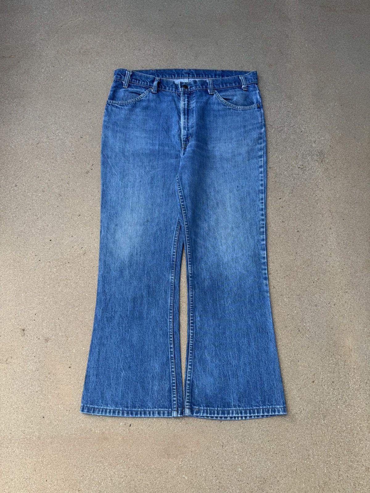 Levi's × Vintage Vtg 70’s Levi’s 646 Orange Tab Bellbottom Flare Jeans 36x28 Size US 36 / EU 52 - 1 Thumbnail