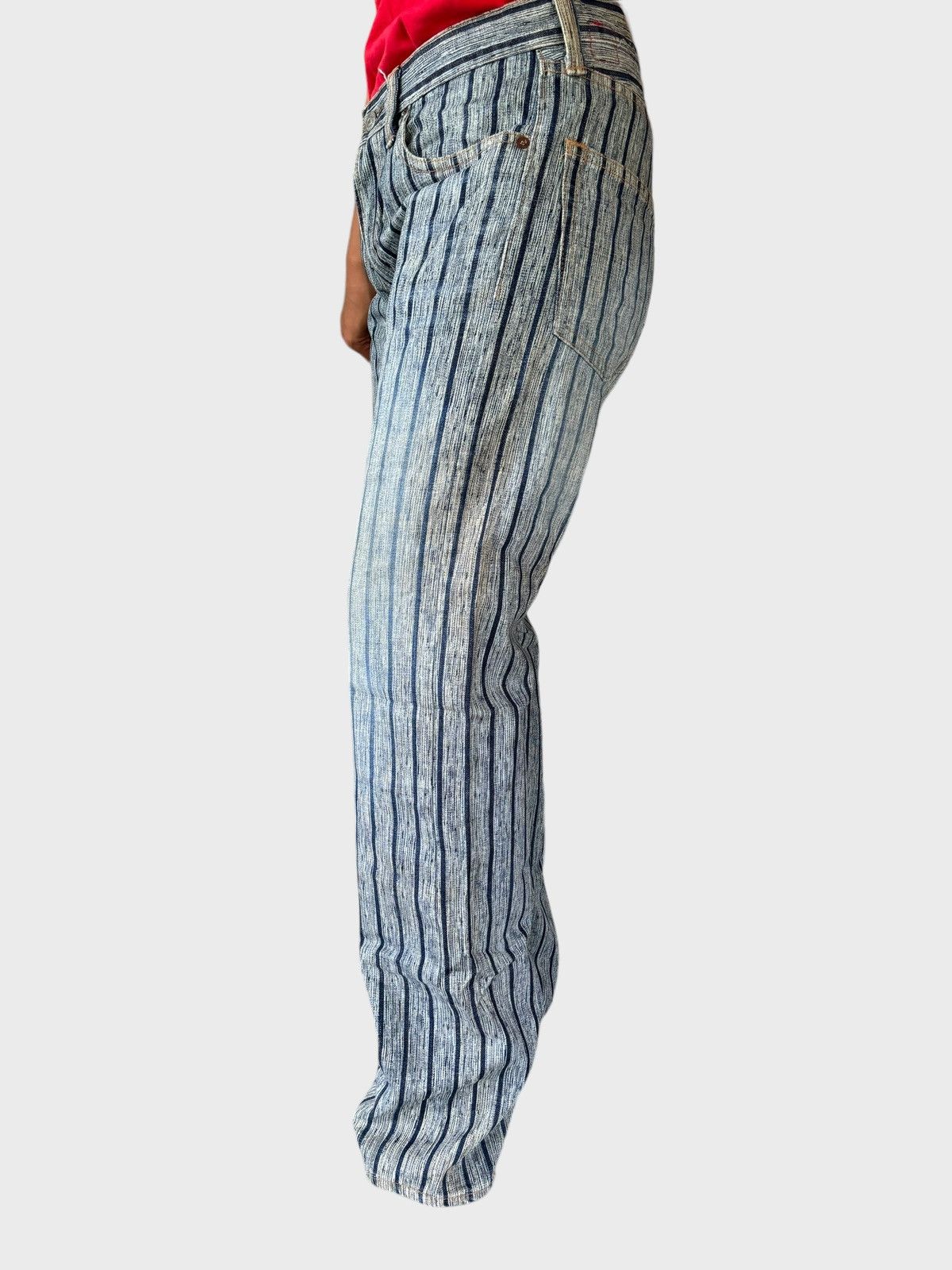 Designer × Japanese Brand × Vintage Vintage BLUE WAY Striped Blue Faded Denim Size US 30 / EU 46 - 18 Thumbnail
