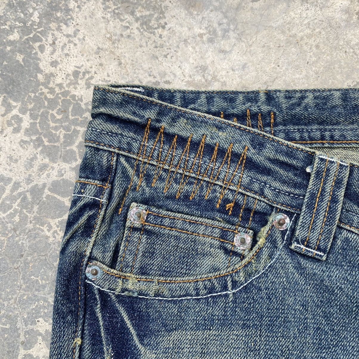 Japanese Brand FLOWER CIRCLE Distressed Flare Size US 32 / EU 48 - 6 Thumbnail