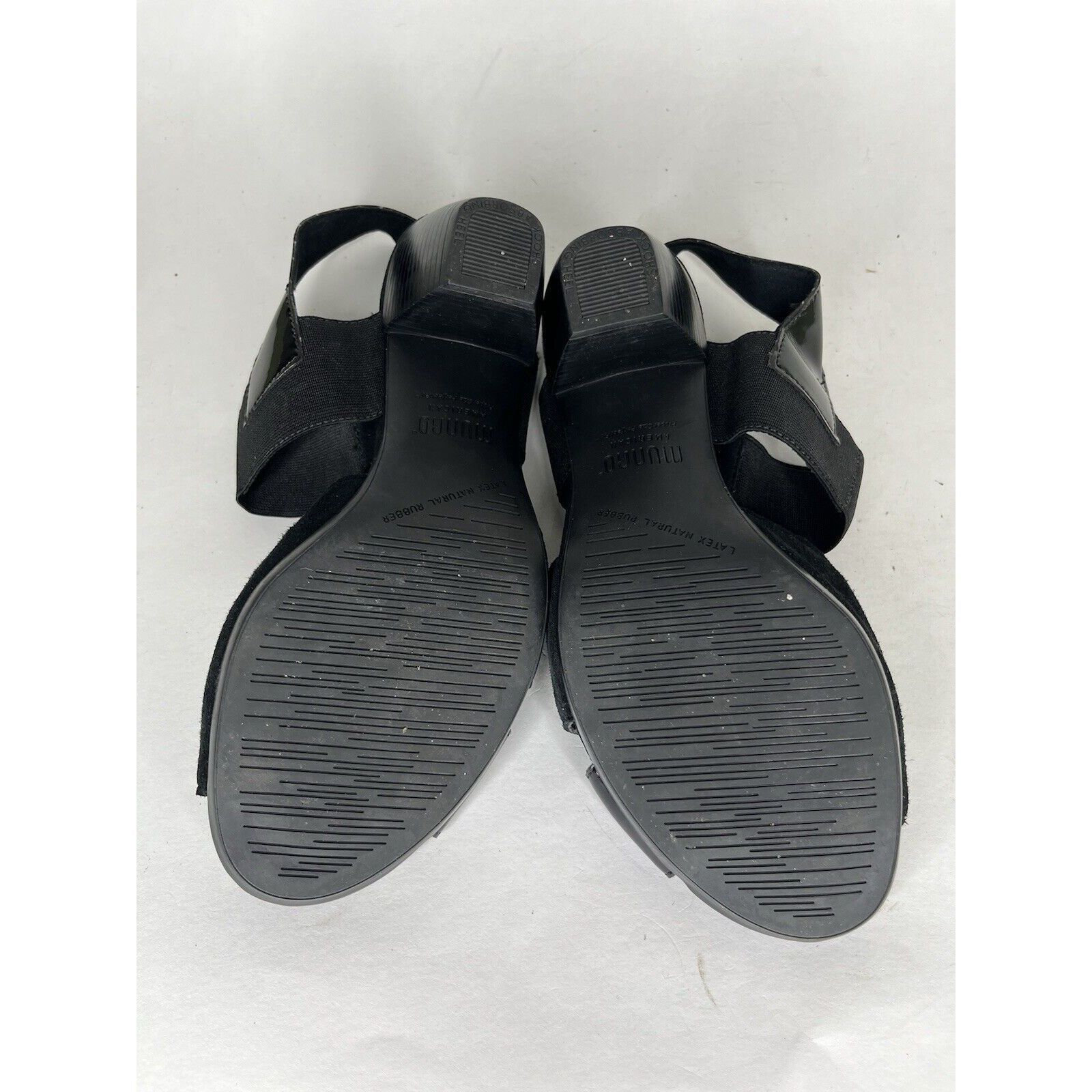 Other Munro Black Suede Patent Leather Slingback Heel Sandals Wome Size US 6.5 / IT 36.5 - 7 Thumbnail