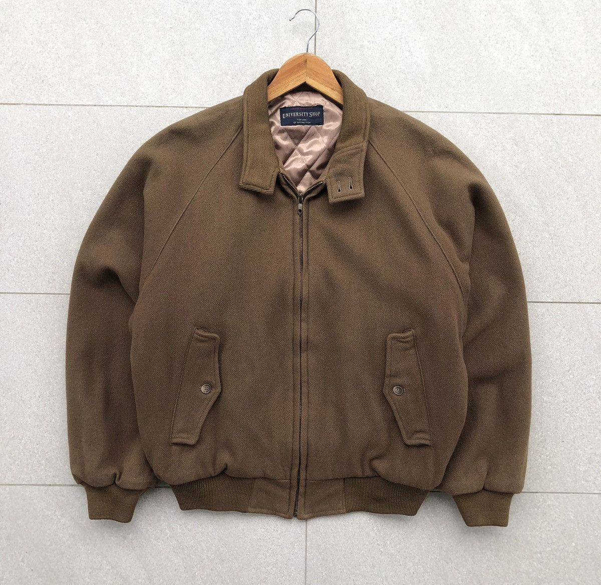 Vintage Vintage University Shop Men’s Brown Bomber Jacket Size US M / EU 48-50 / 2 - 4 Thumbnail