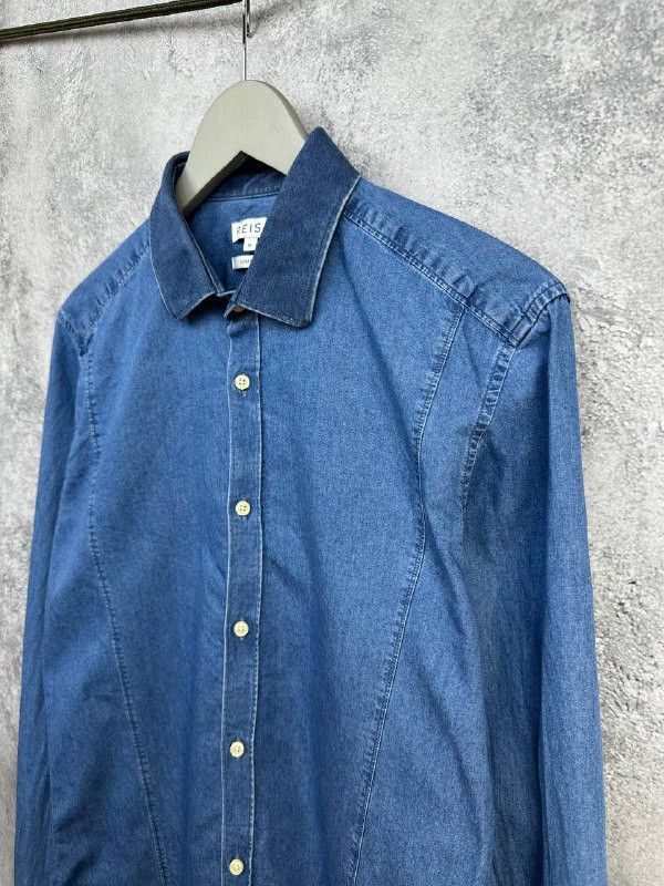 Reiss Reiss Bronx Contrast Collar Chambray Shirt Button Up LS SF Size US M / EU 48-50 / 2 - 5 Thumbnail