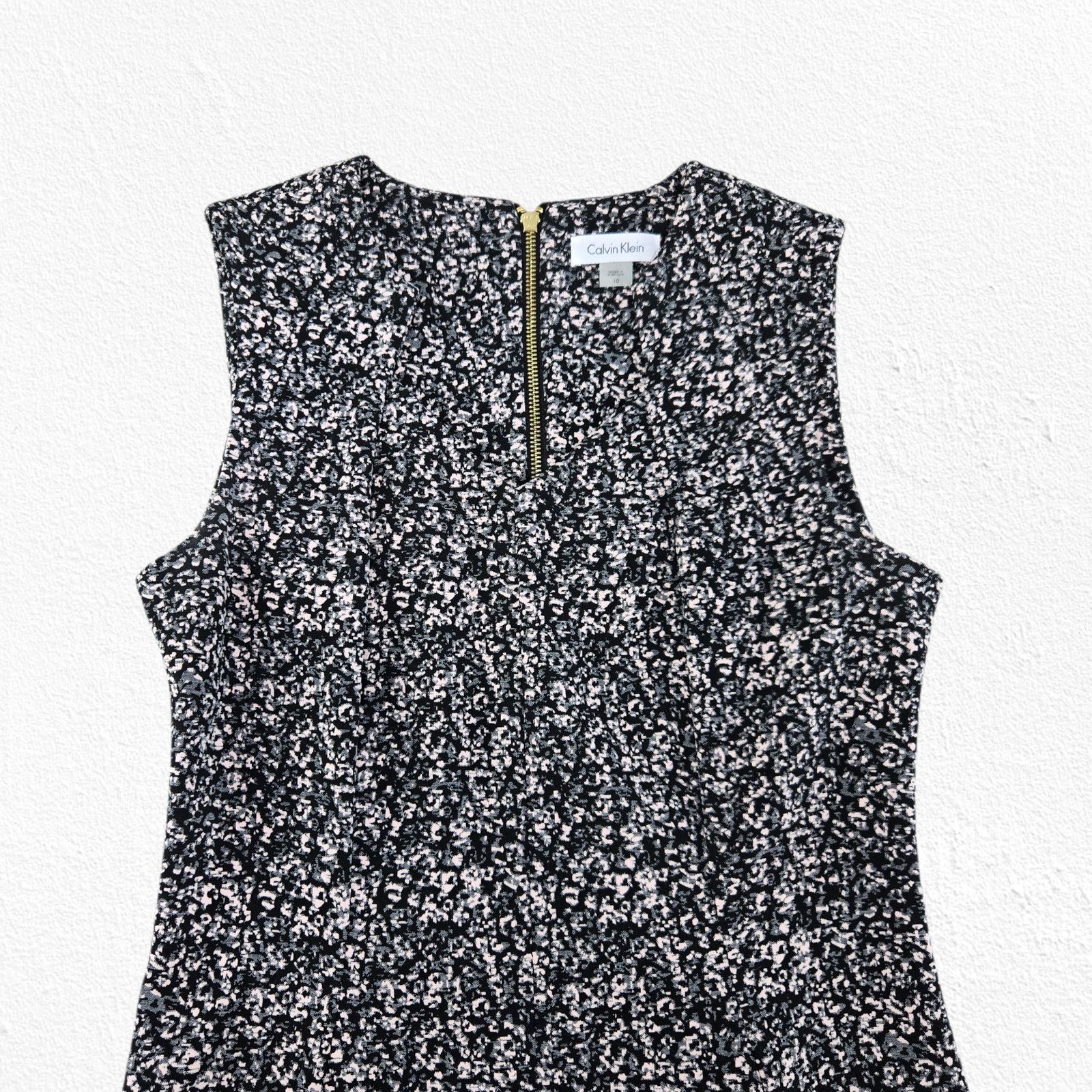 Calvin Klein Calvin Klein Black Pink Animal Print Sheath Dress Size 10 Size L / US 10 / IT 46 - 2 Thumbnail